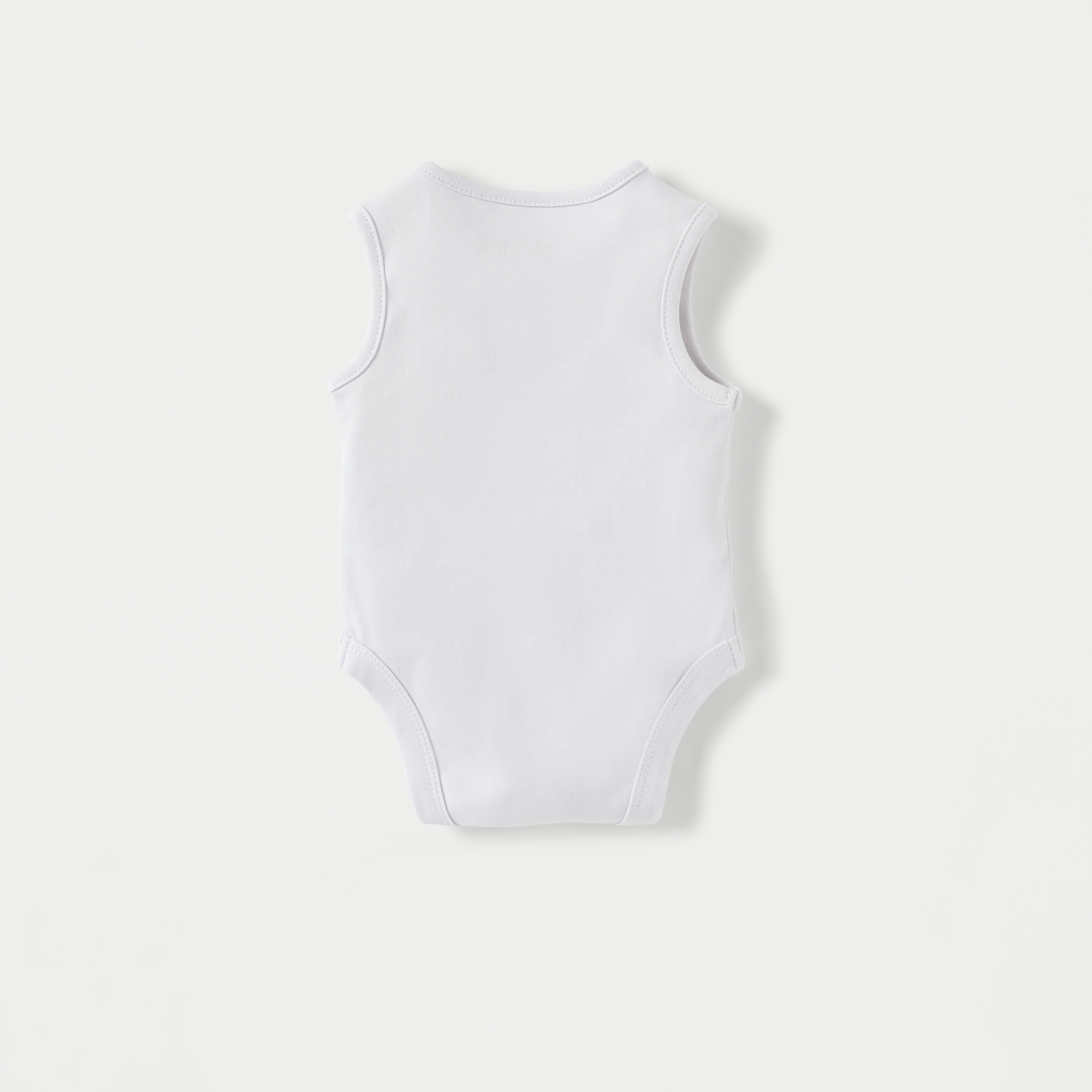 Giggles Textured Sleeveless Bodysuit with Button Closure-baby-boys-clothing-bodysuits-image-4