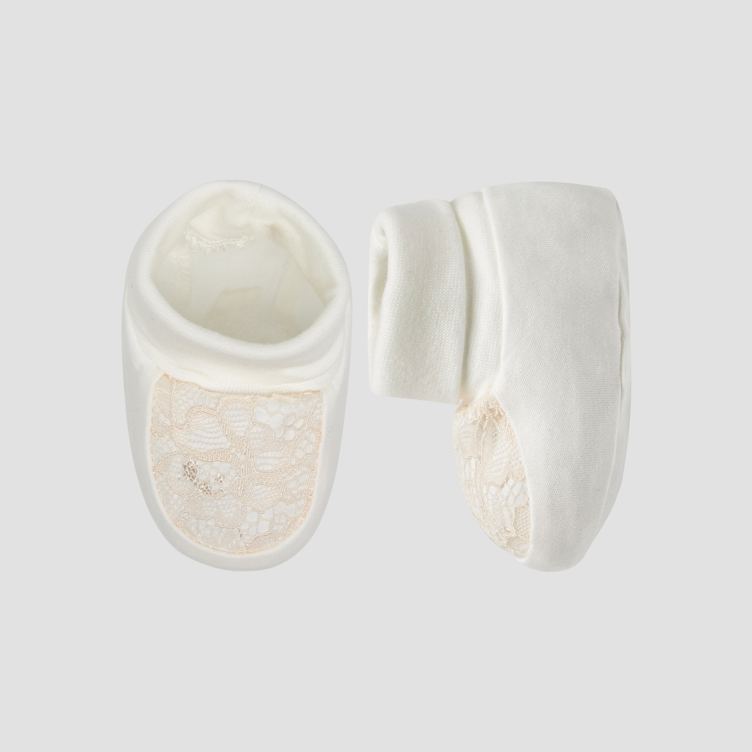 Giggles Booties with Lace Detail-baby-girls-shoes-booties-image-1