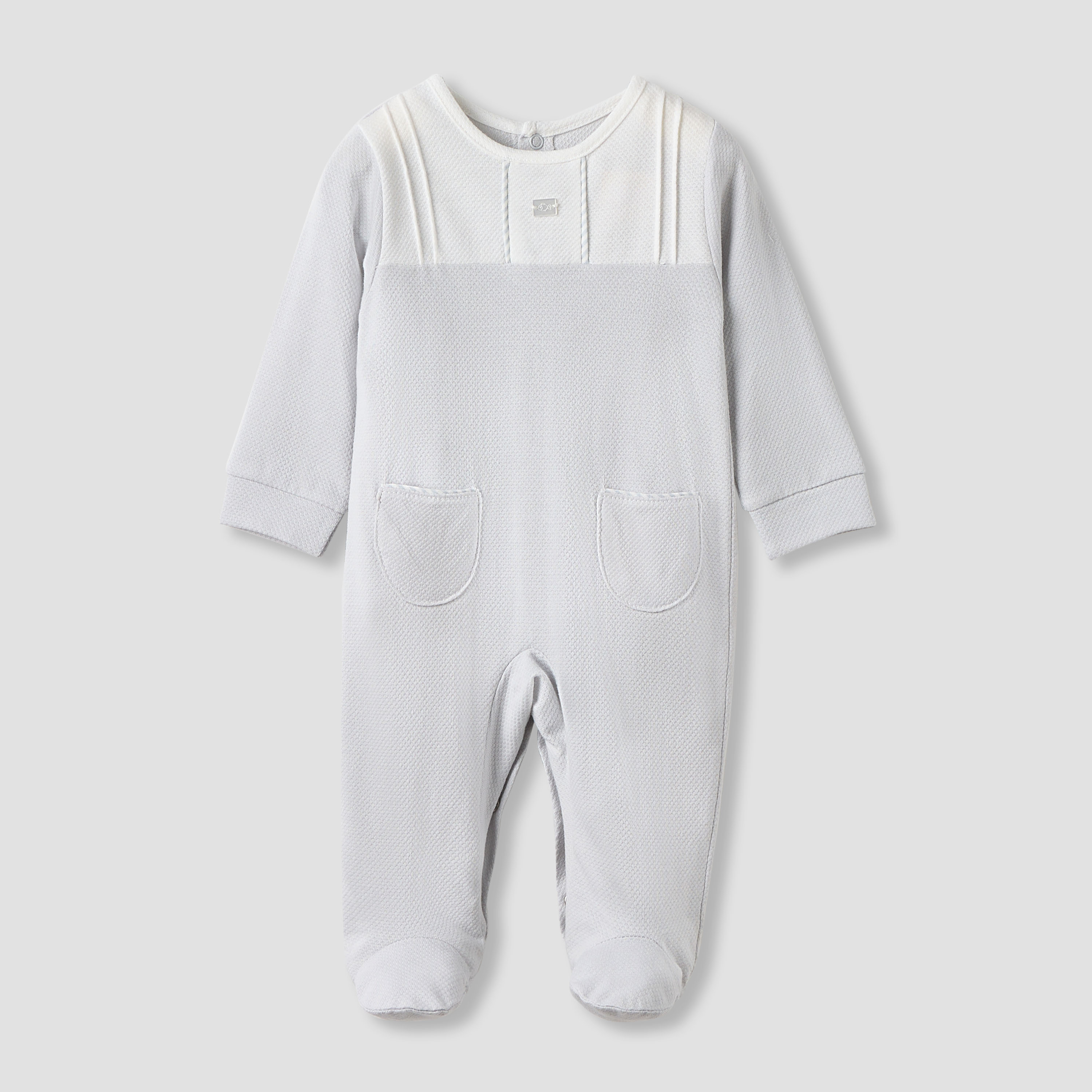 Giggles Textured Sleepsuit with Long Sleeves and Pockets-baby-boys-clothing-nightwear-sleepsuits-image-1