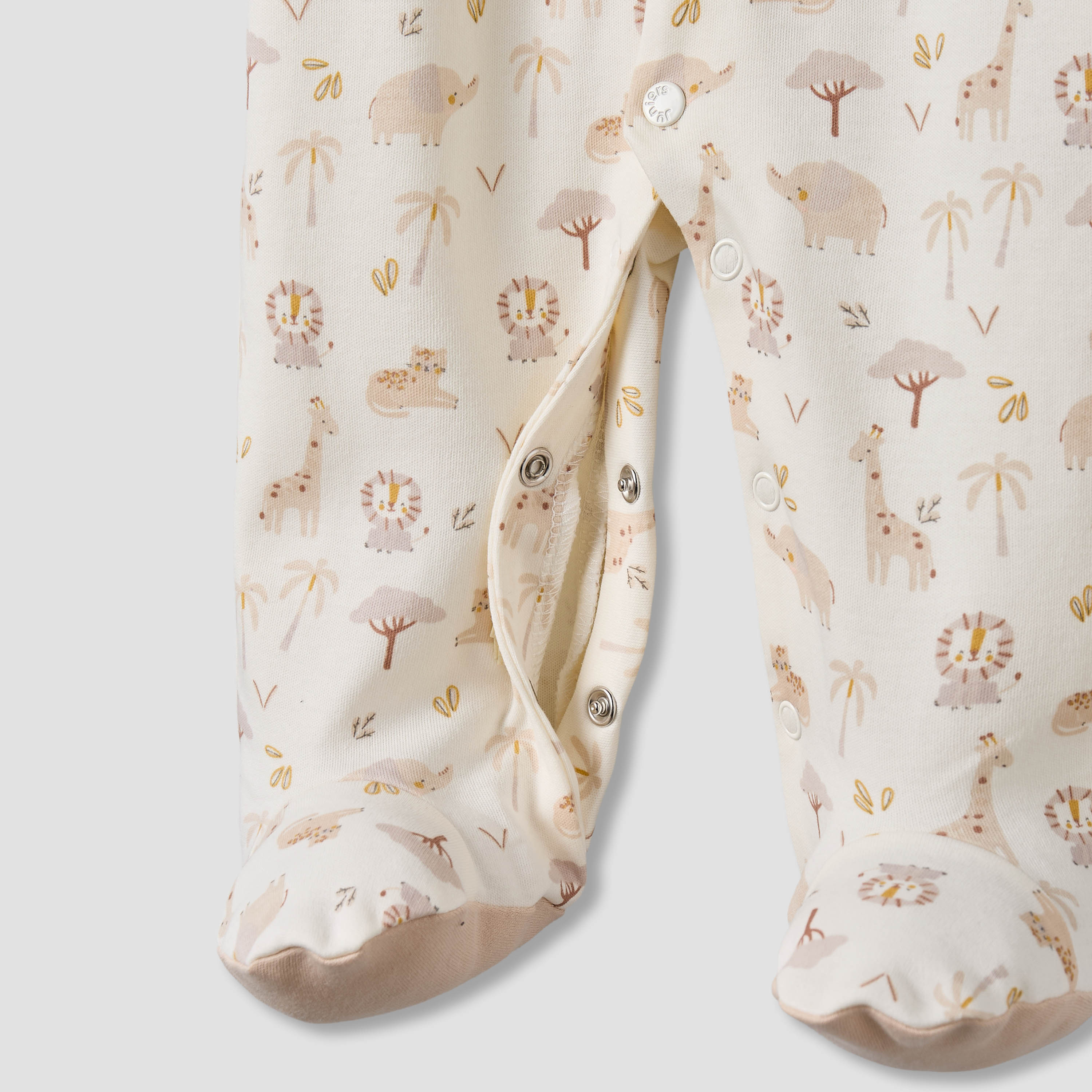 Juniors Cotton Round Neck Long Sleeves Sleepsuit with Safari Print-baby-boys-clothing-nightwear-sleepsuits-image-5