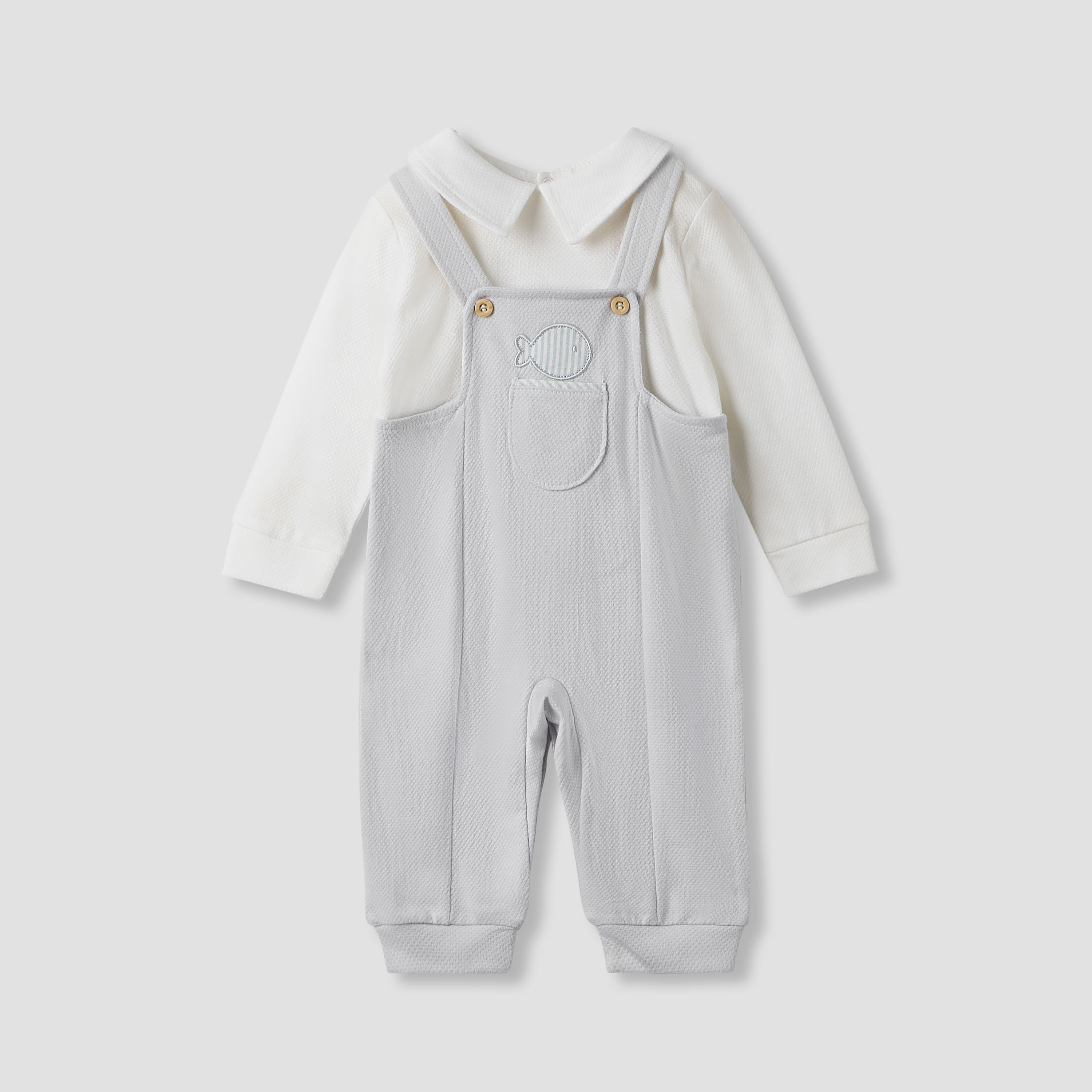 Giggles Collared Sleepsuit with Long Sleeves-baby-boys-clothing-nightwear-sleepsuits-image-1