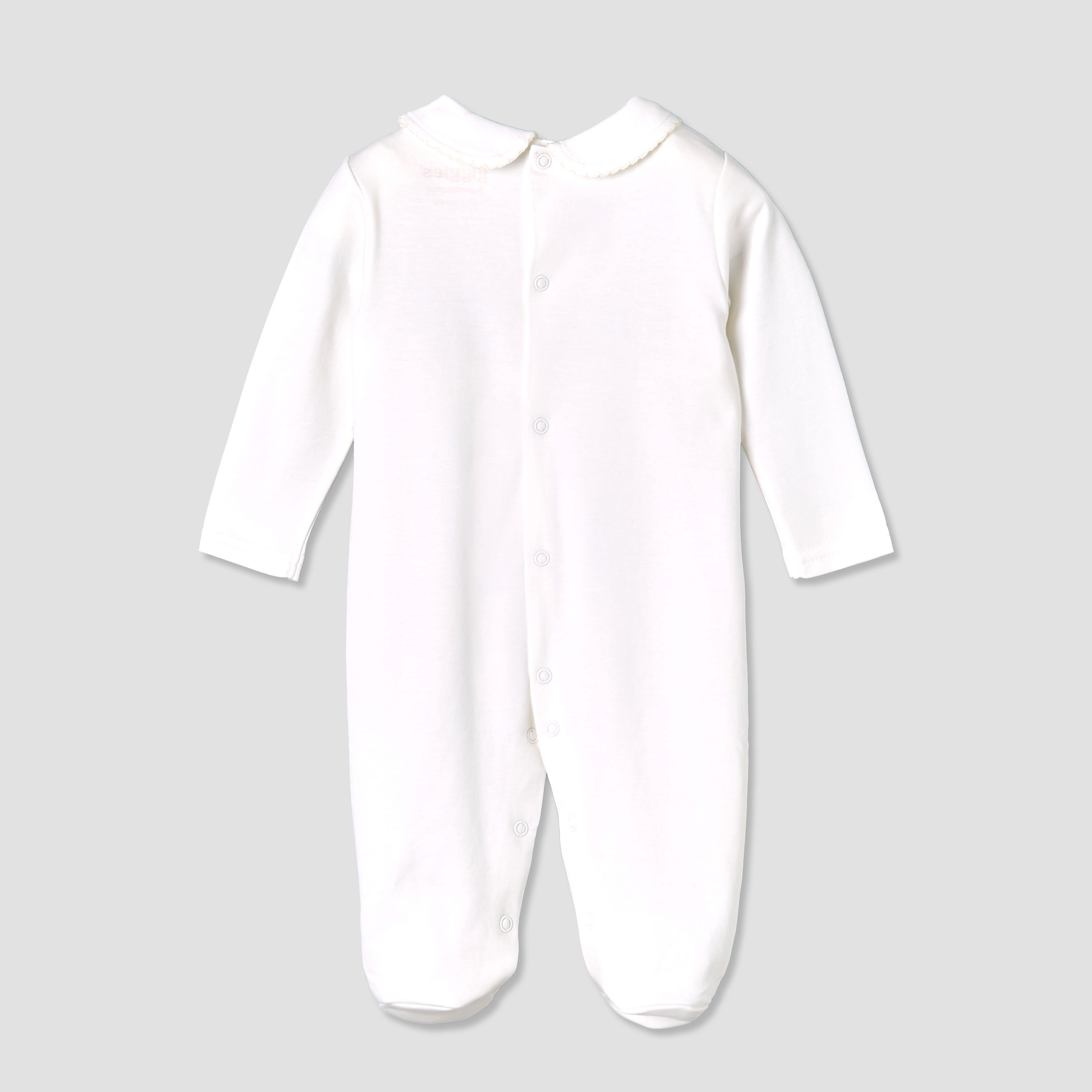 بدلة نوم بياقة بيتر بان وأكمام طويلة وتفاصيل دانتيل من جيجلز-baby-girls-clothing-nightwear-sleepsuits-image-3