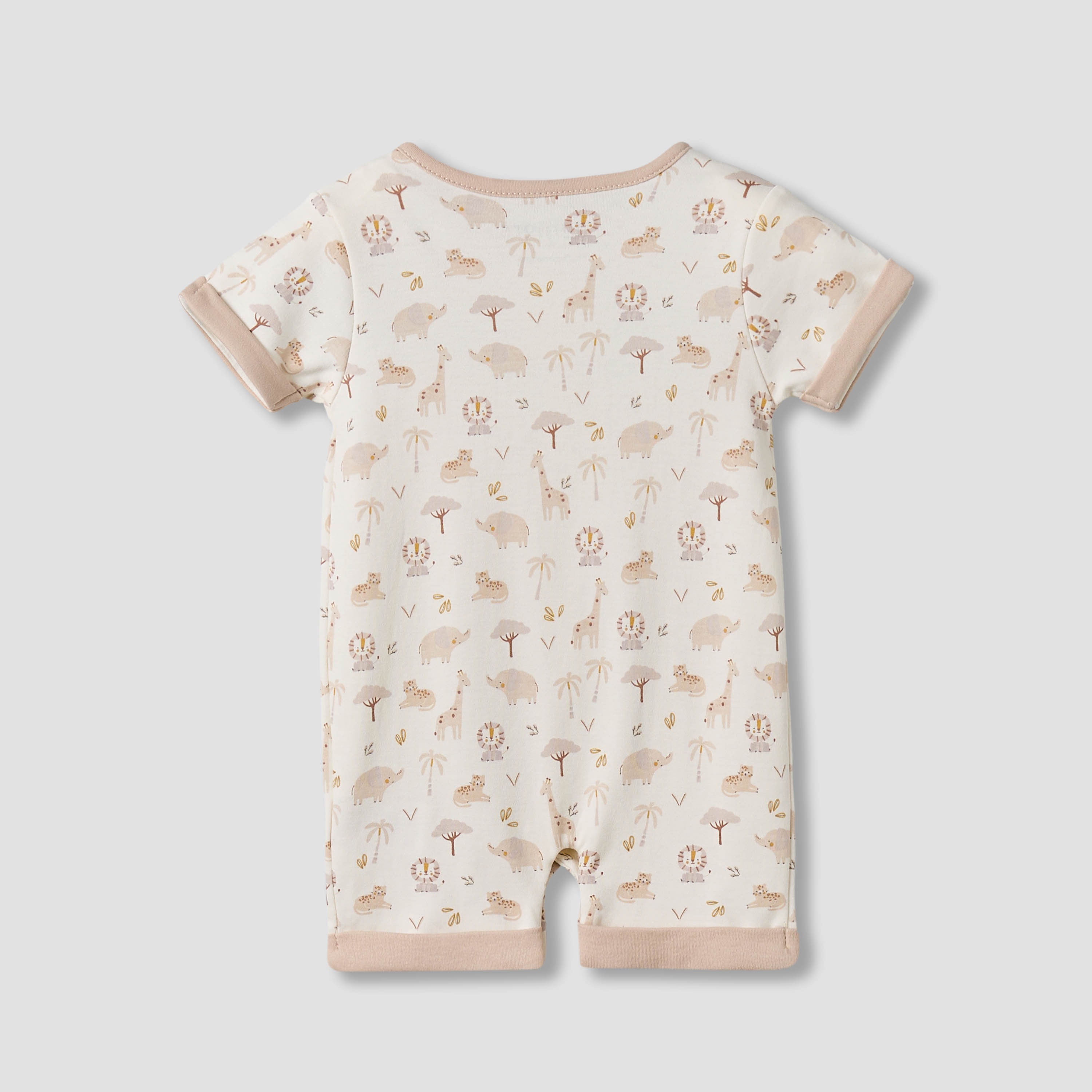 Juniors Round Neck Short Sleeve Romper with Pocket-baby-boys-clothing-rompers-image-2