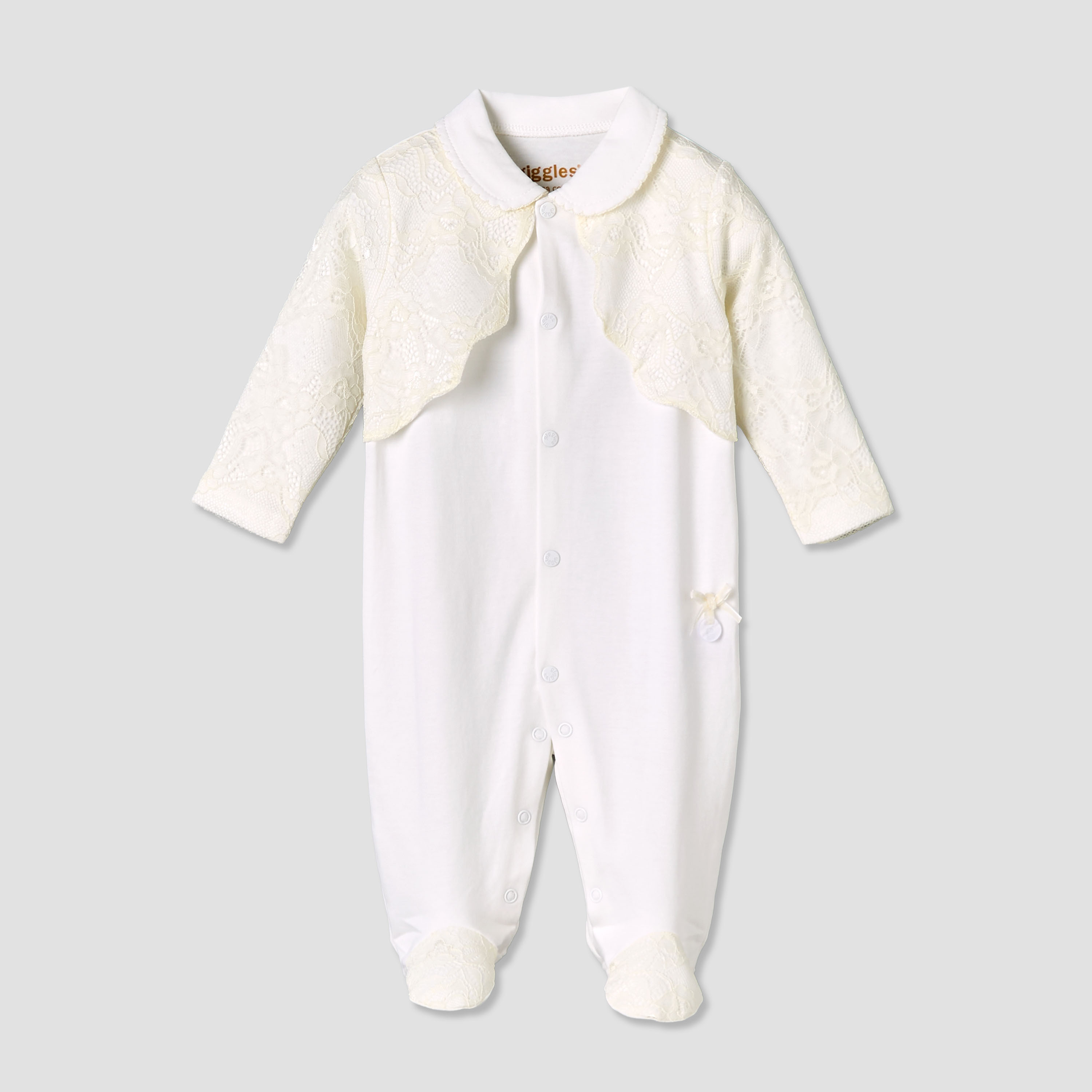 Giggles Peter Pan Collar Long Sleeves Sleepsuit with Lace Bolero Jacket Detail-baby-girls-clothing-nightwear-sleepsuits-image-2
