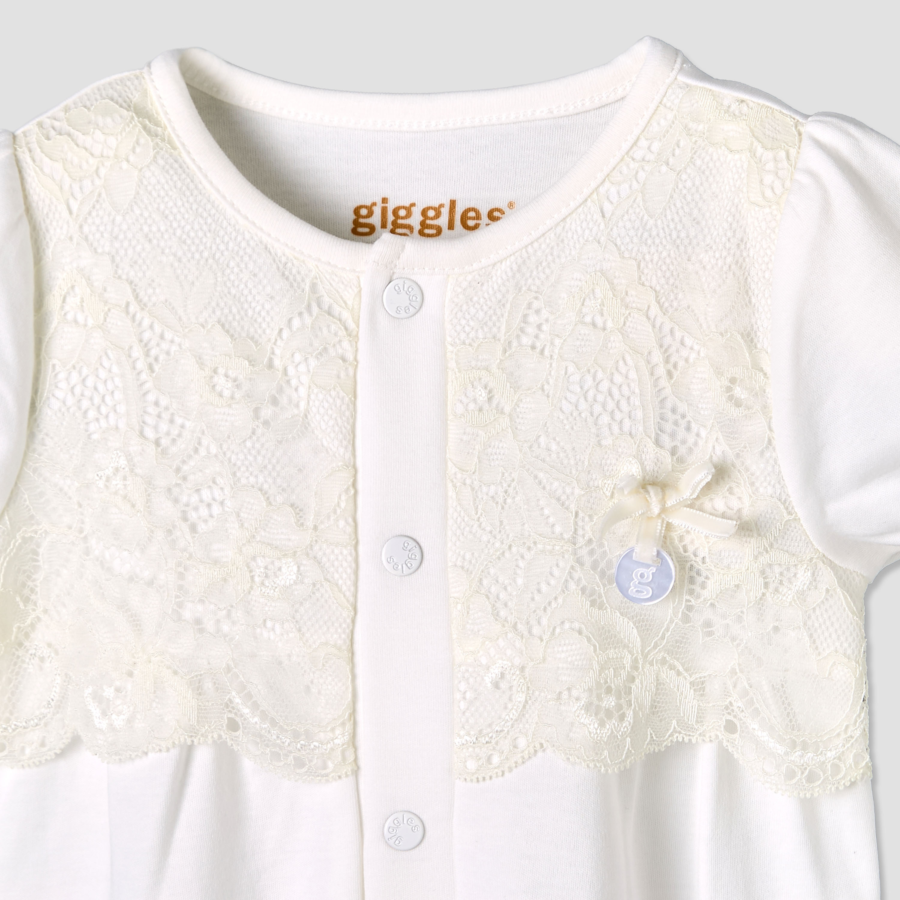 Giggles Round Neck Short Sleeves Romper with Lace Detail-baby-girls-clothing-rompers-image-4