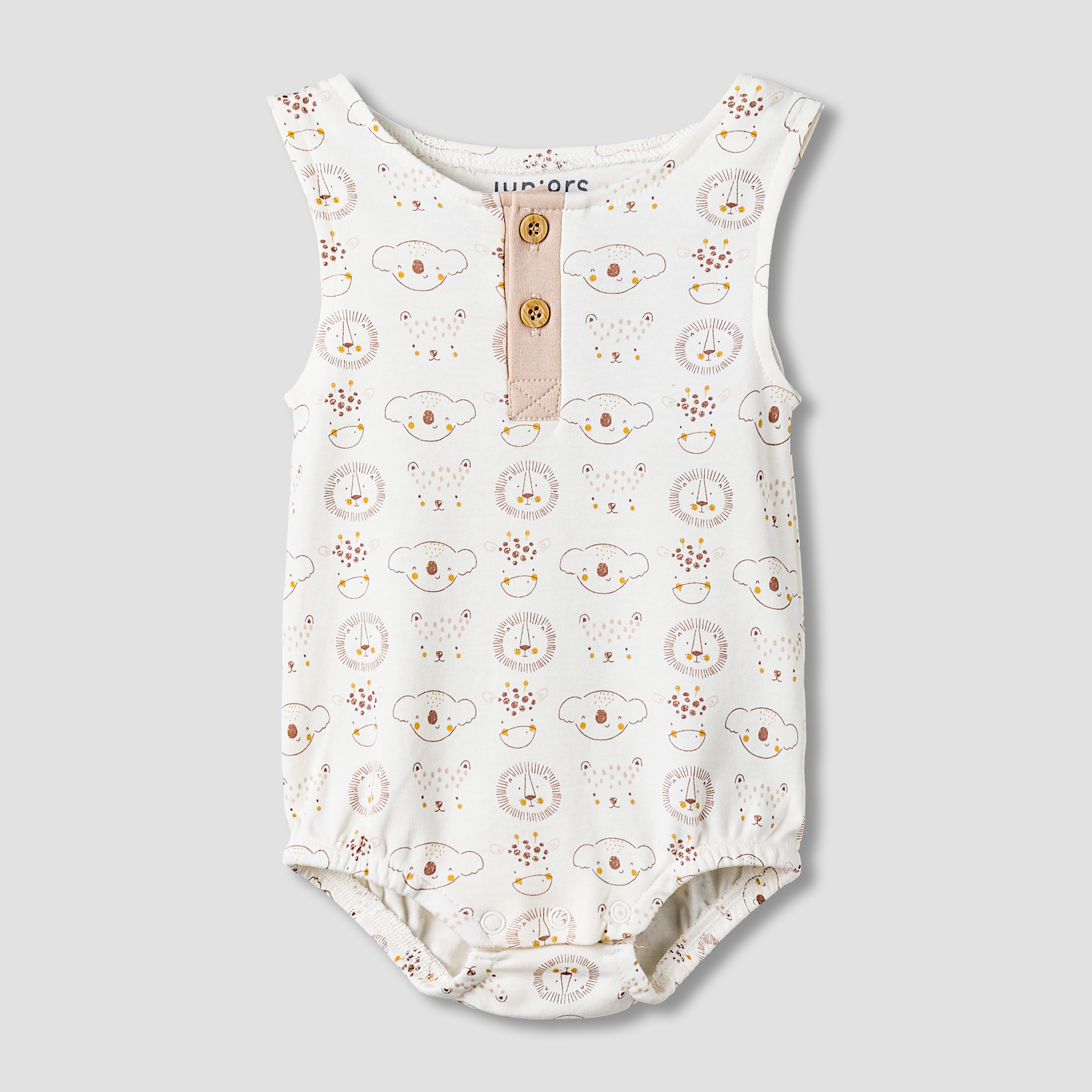 Juniors Round Neck Sleeveless Bodysuit with Snap Button Closure-baby-boys-clothing-bodysuits-image-1