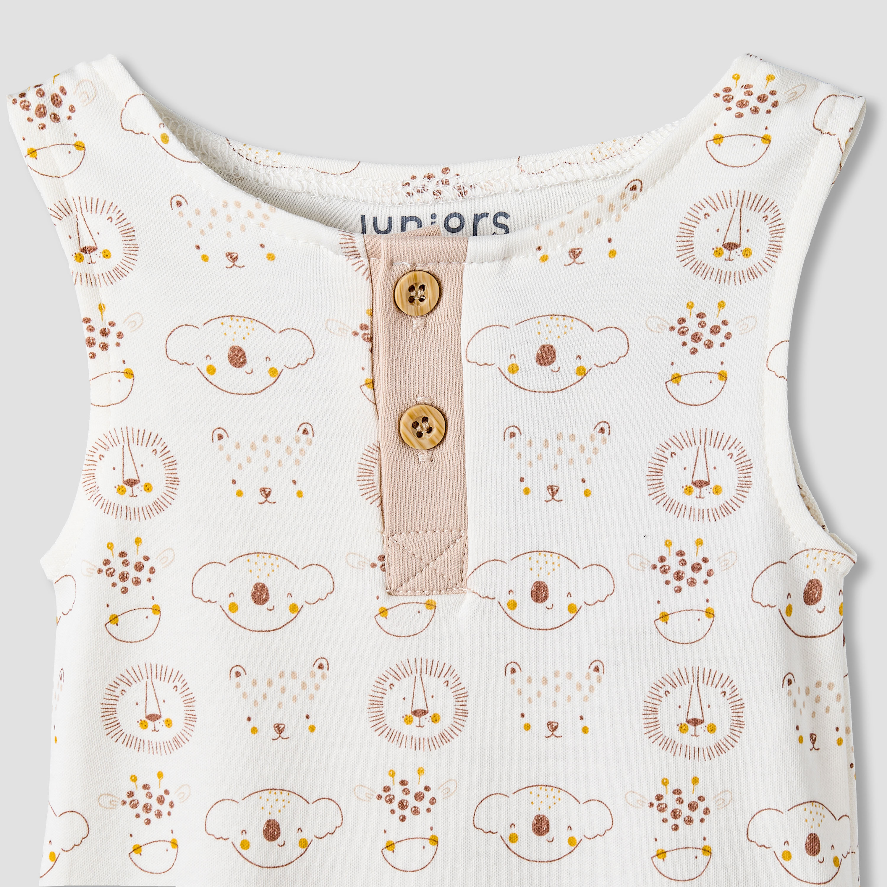 Juniors Round Neck Sleeveless Bodysuit with Snap Button Closure-baby-boys-clothing-bodysuits-image-3