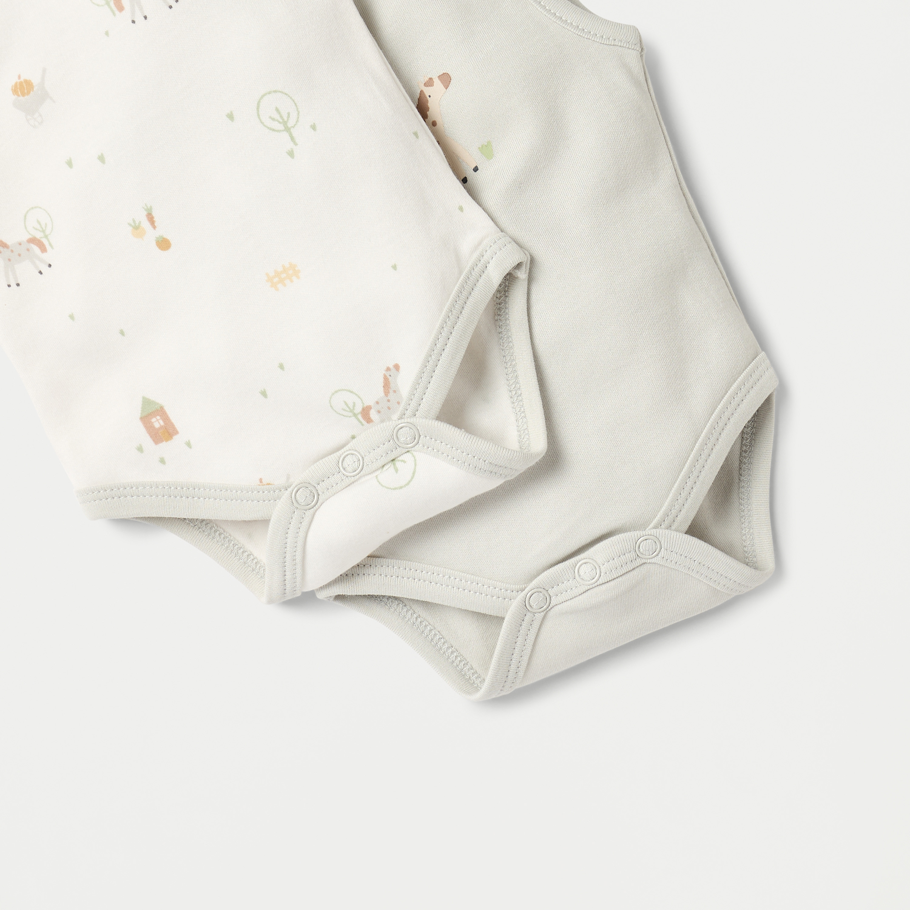Juniors Printed Sleeveless Bodysuit with Snap Button Closure - Set of 2-baby-girls-clothing-bodysuits-image-5