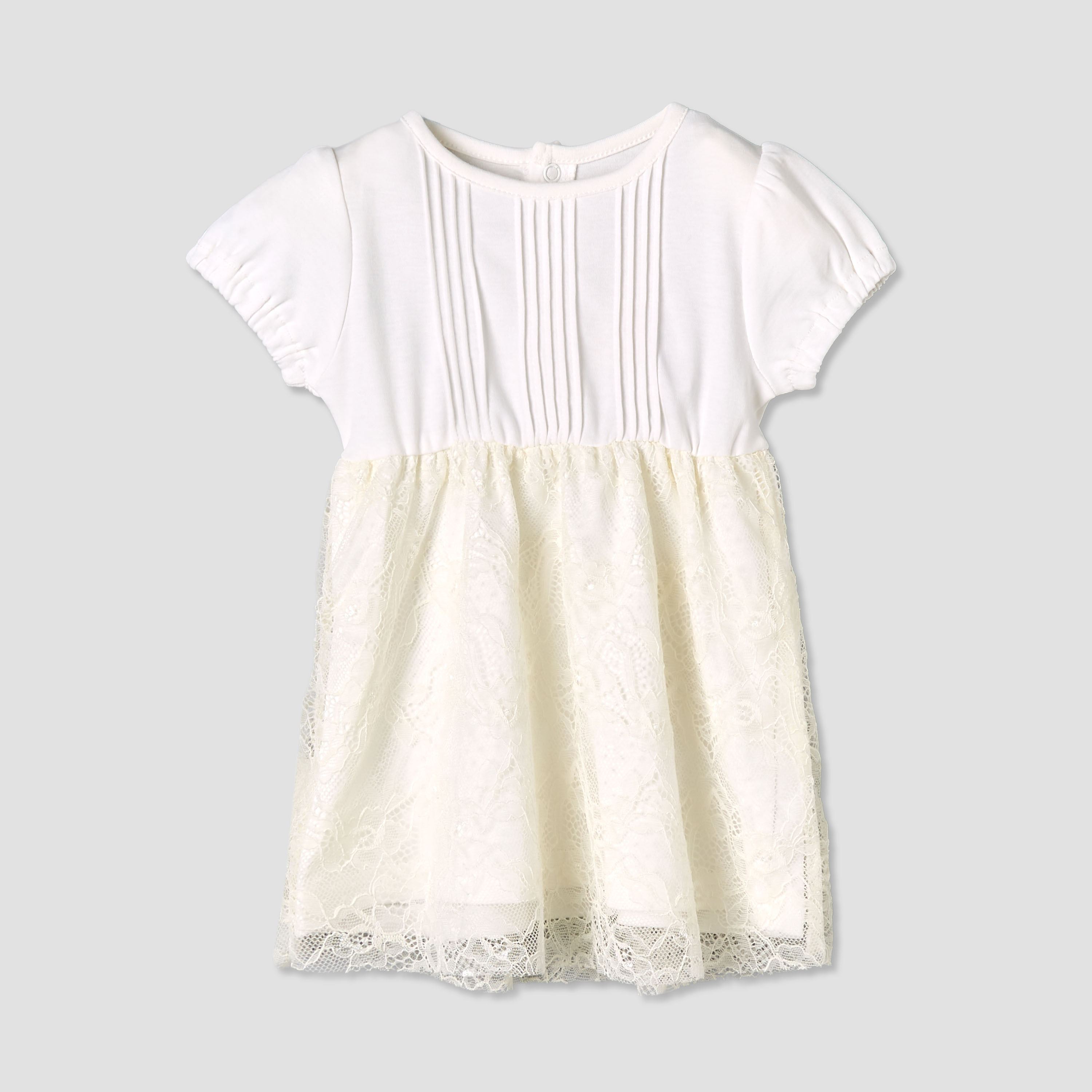 Giggles Round Neck Short Sleeves A-line Dress with Lace Detail-baby-girls-clothing-dressesandjumpsuits-image-2