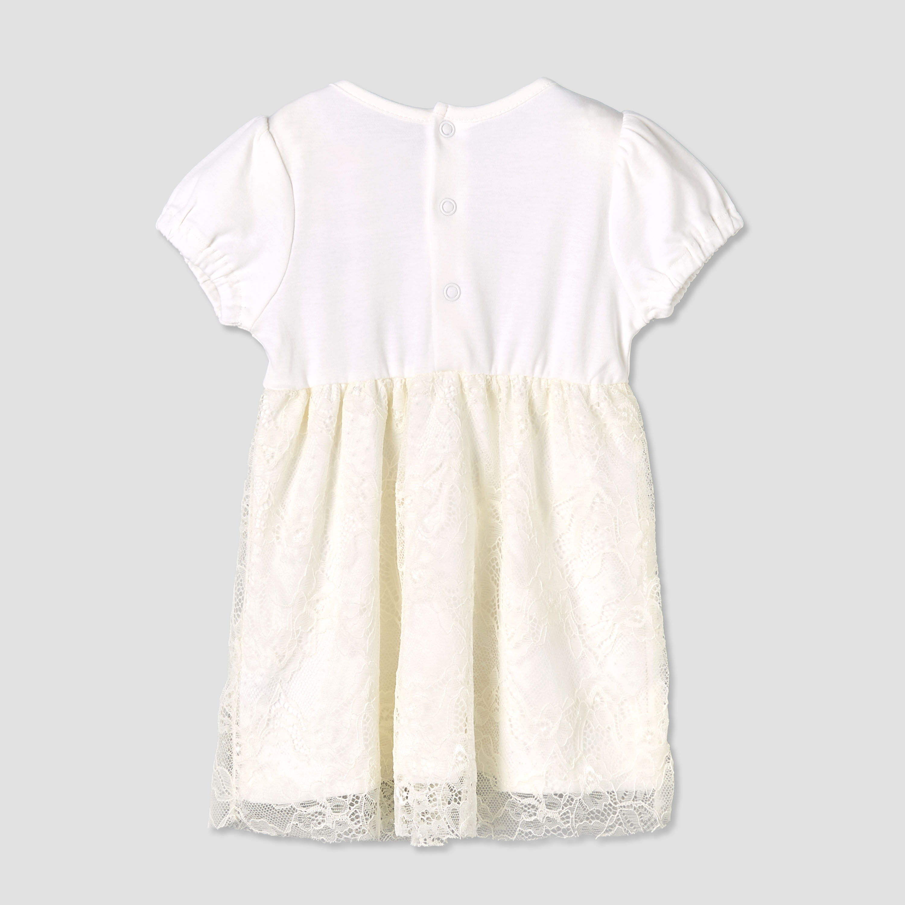 Giggles Round Neck Short Sleeves A-line Dress with Lace Detail-baby-girls-clothing-dressesandjumpsuits-image-3