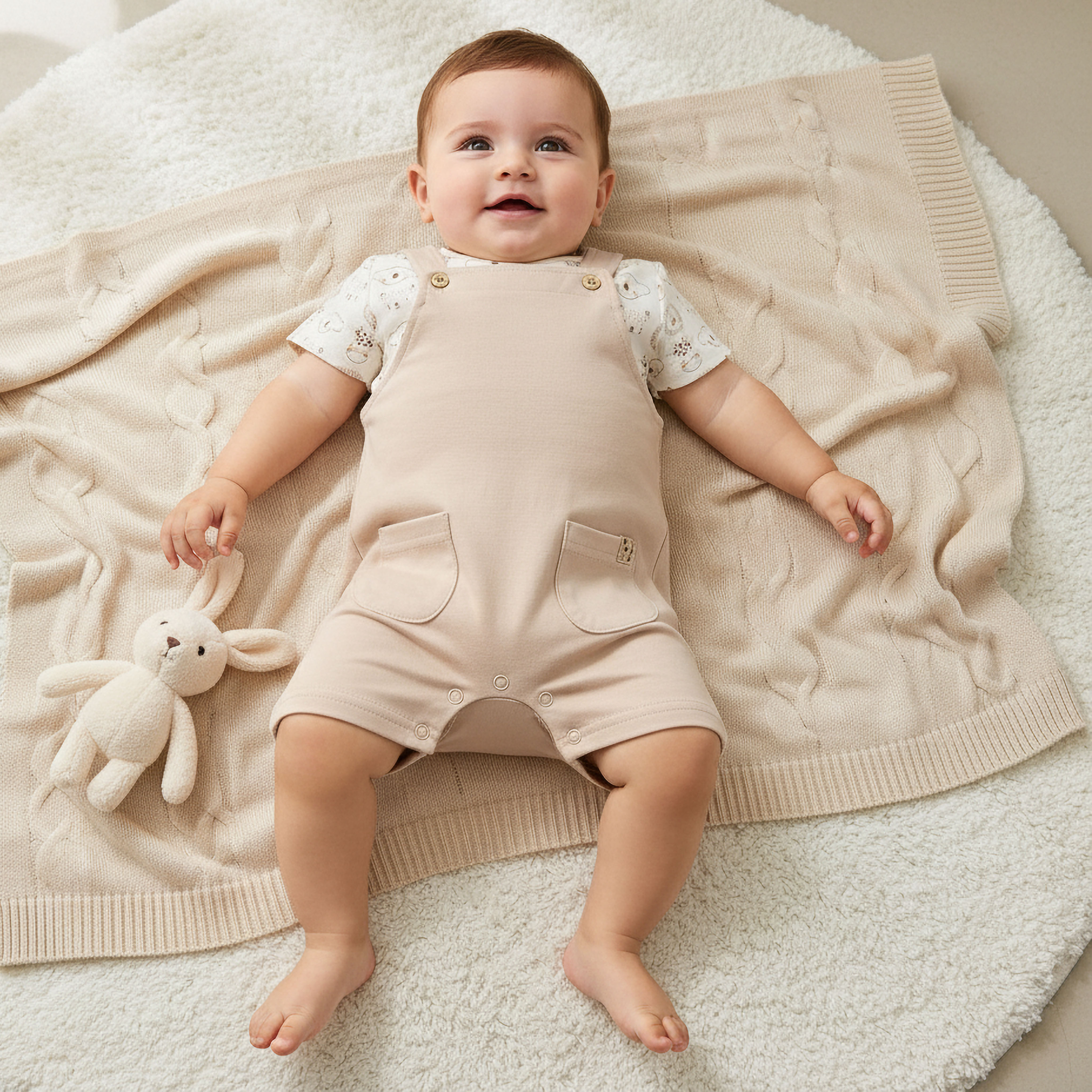 Juniors Crew Neck Short Sleeve T-shirt and Dungaree Set with Pockets-baby-boys-clothing-setsandcoords-image-1