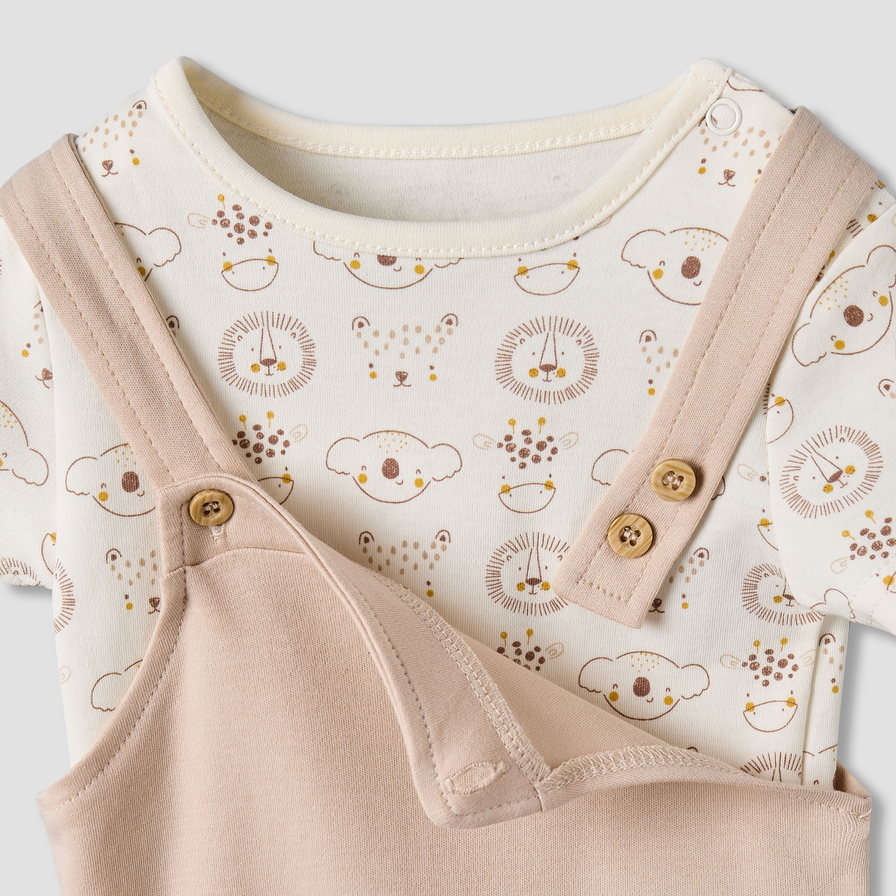 Juniors Crew Neck Short Sleeve T-shirt and Dungaree Set with Pockets-baby-boys-clothing-setsandcoords-image-4