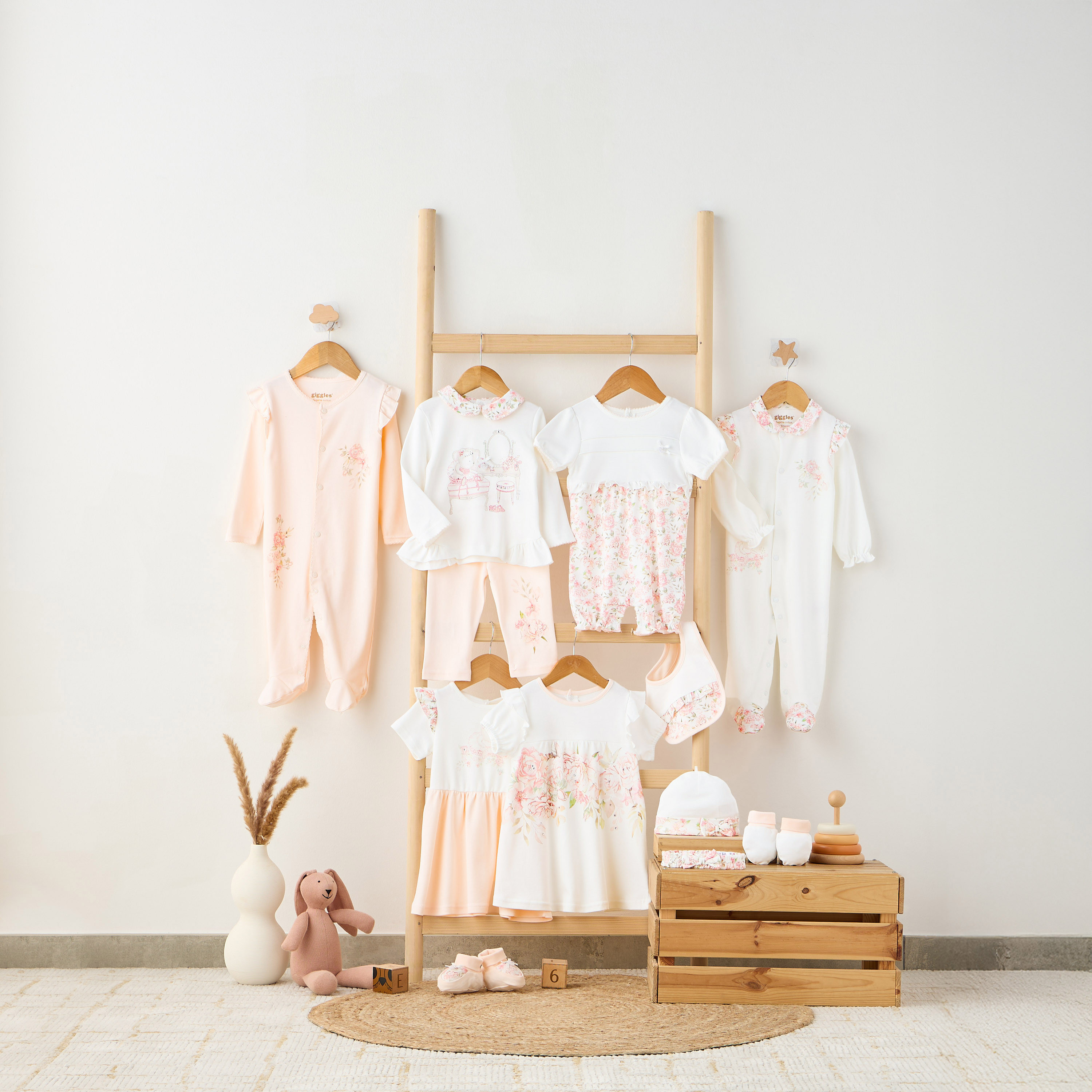 Giggles Floral Print Closed-Feet Sleepsuit with Long Sleeves-baby-girls-clothing-nightwear-sleepsuits-image-7