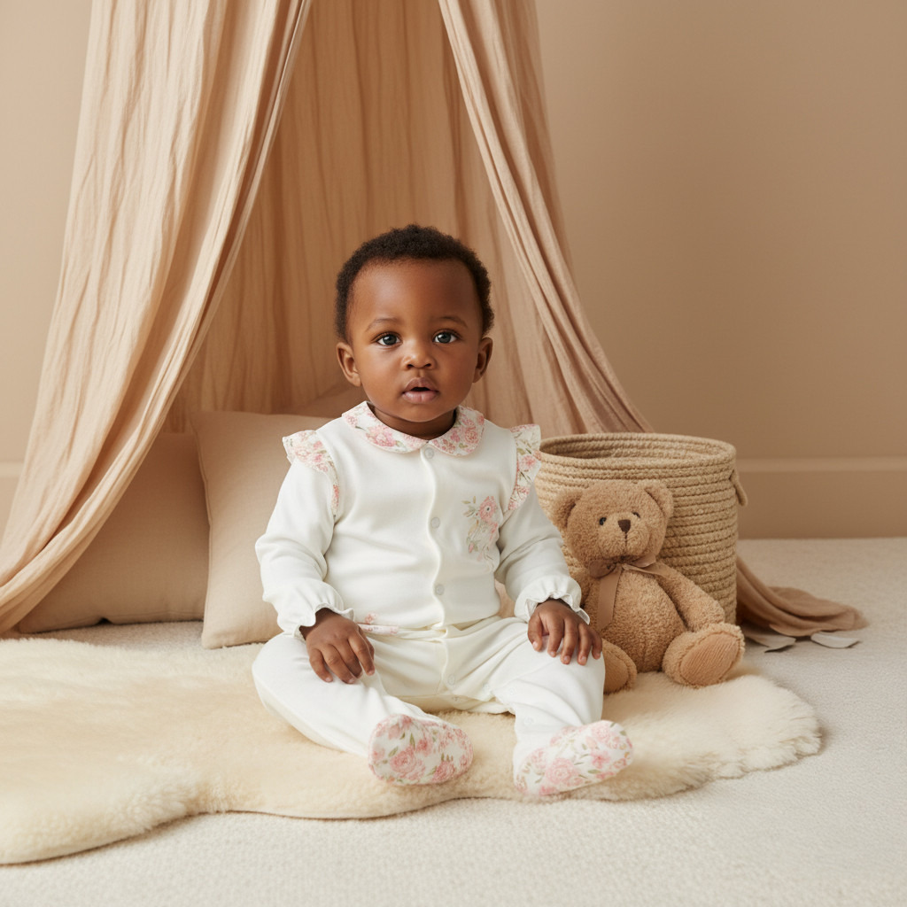 Giggles Floral Print Closed-Feet Sleepsuit with Long Sleeves-baby-girls-clothing-nightwear-sleepsuits-image-8