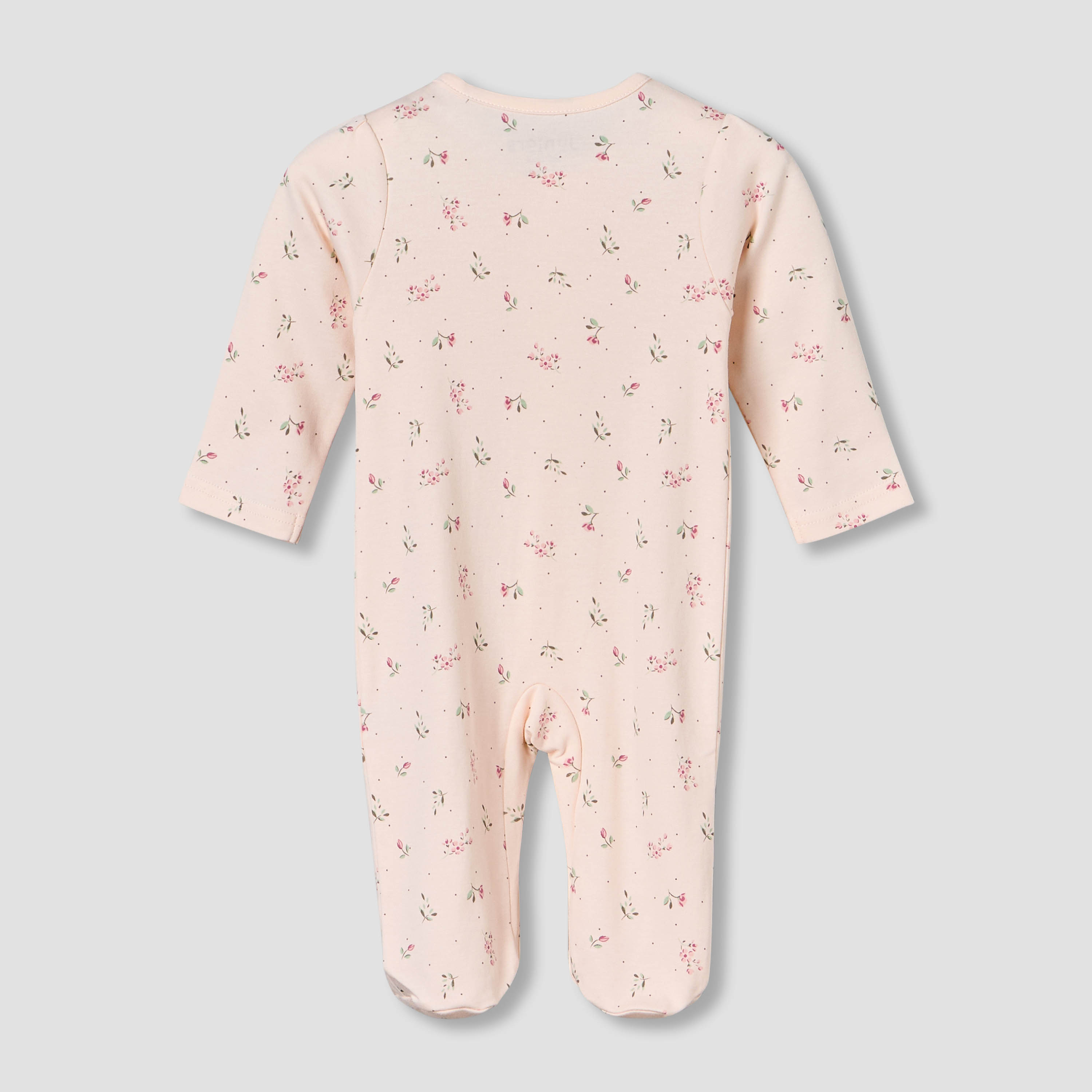 Juniors Cotton Round Neck Long Sleeves Sleepsuit with Floral Print-baby-girls-clothing-nightwear-sleepsuits-image-3
