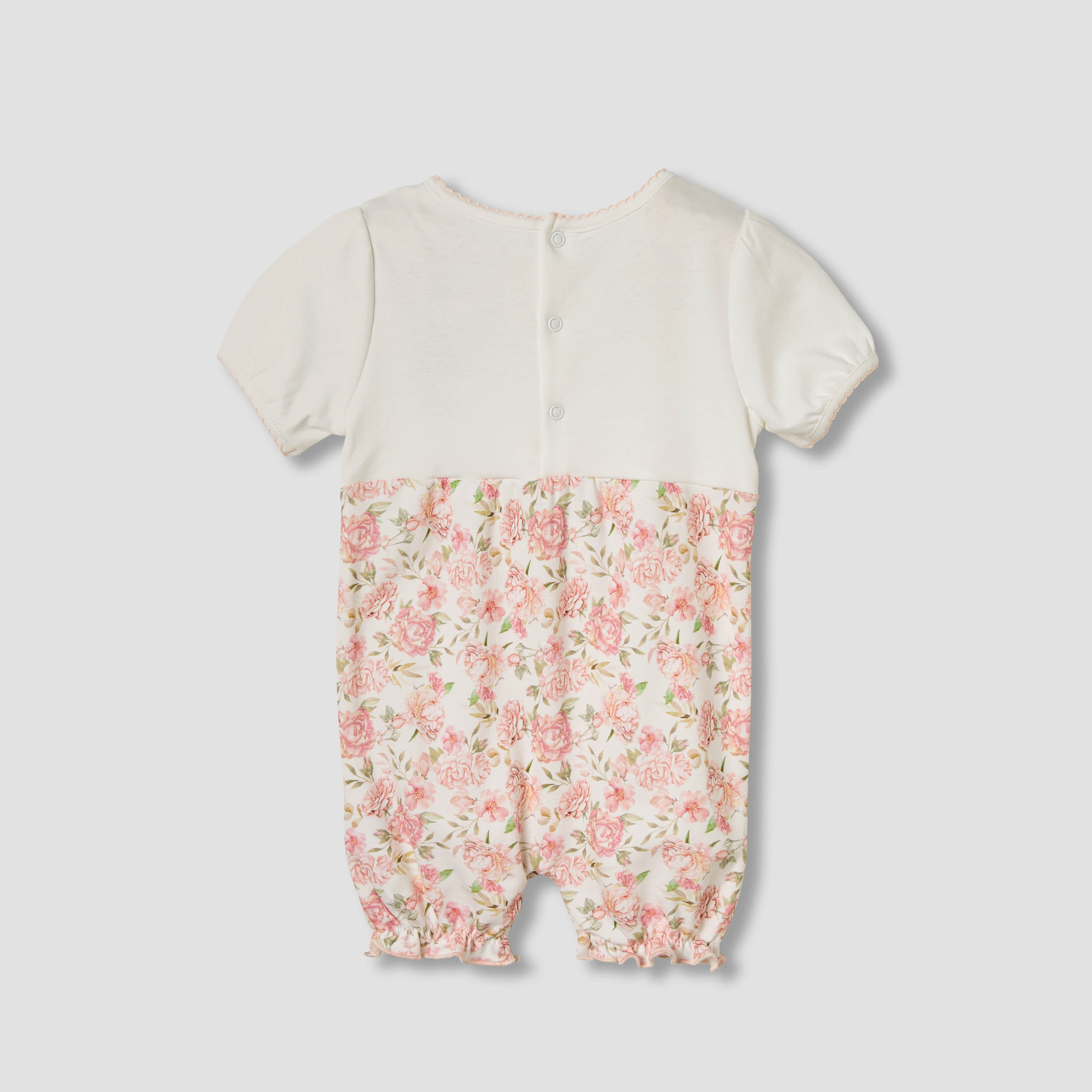 Giggles Floral Print Romper with Short Sleeves-baby-girls-clothing-rompers-image-2