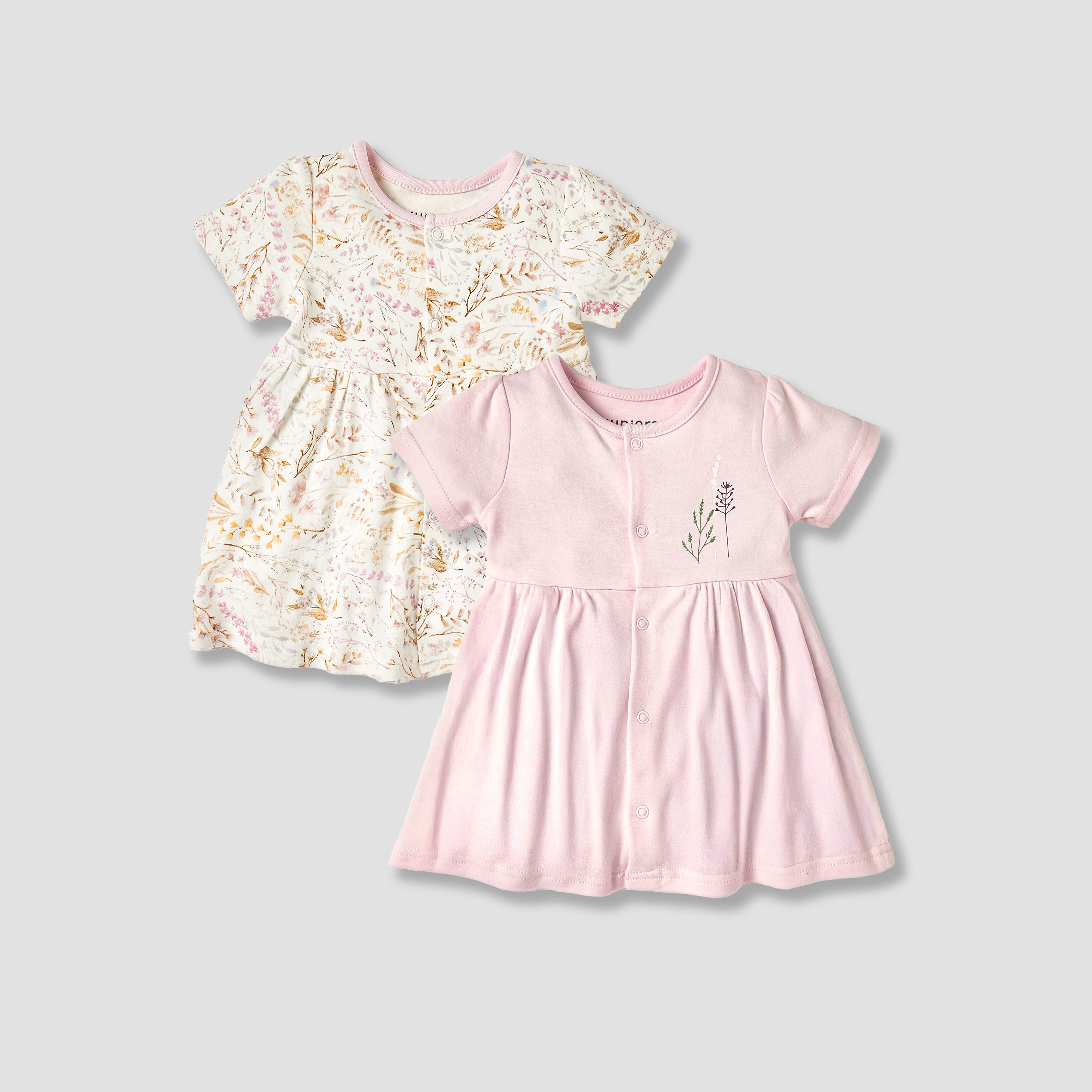 فساتين إيه لاين بطبعات زهور وأكمام قصيرة من جونيورز - طقم من قطعتين-baby-girls-clothing-dressesandjumpsuits-image-1