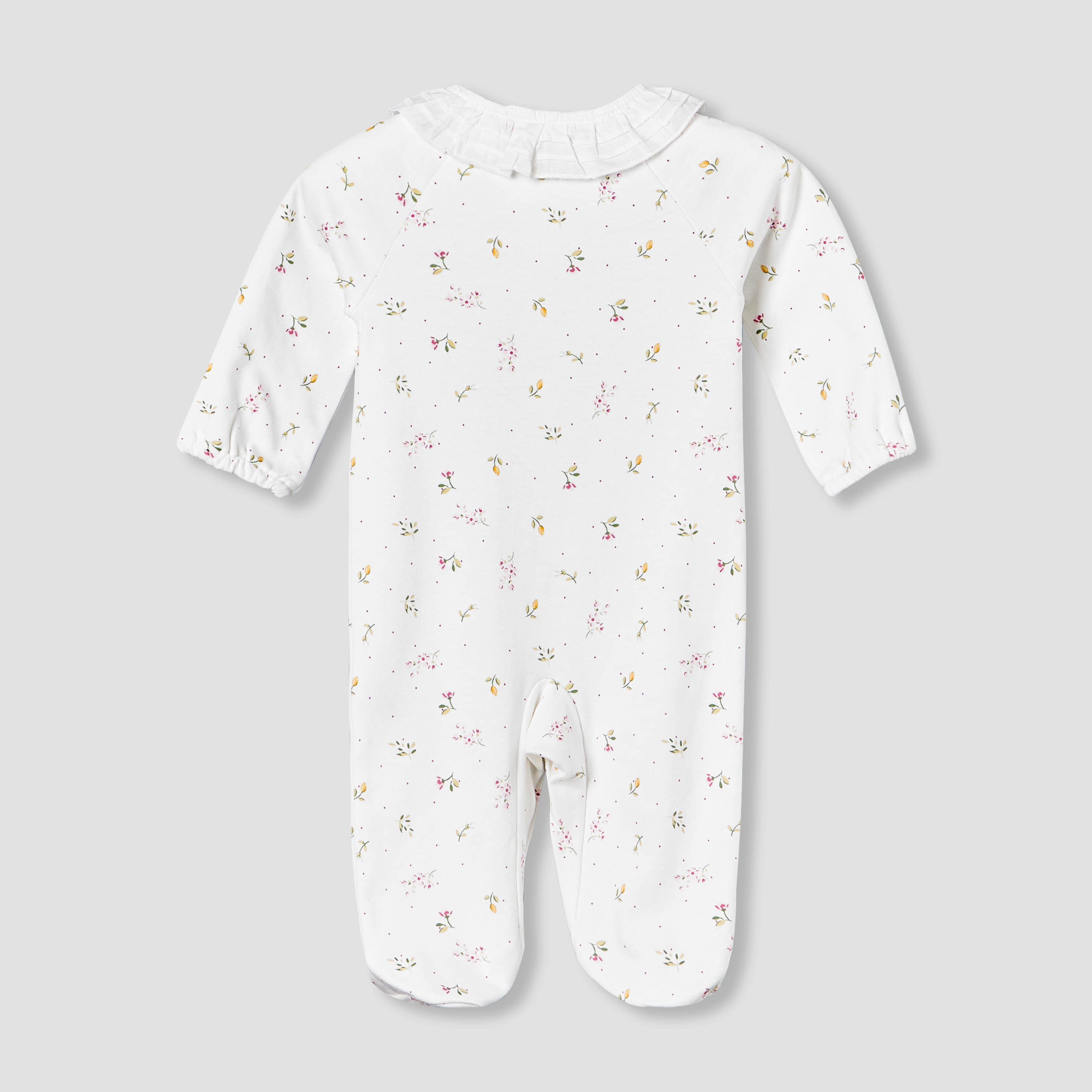 Juniors Cotton Peter Pan Collar Long Sleeves Sleepsuit with Floral Print-baby-girls-clothing-nightwear-sleepsuits-image-3