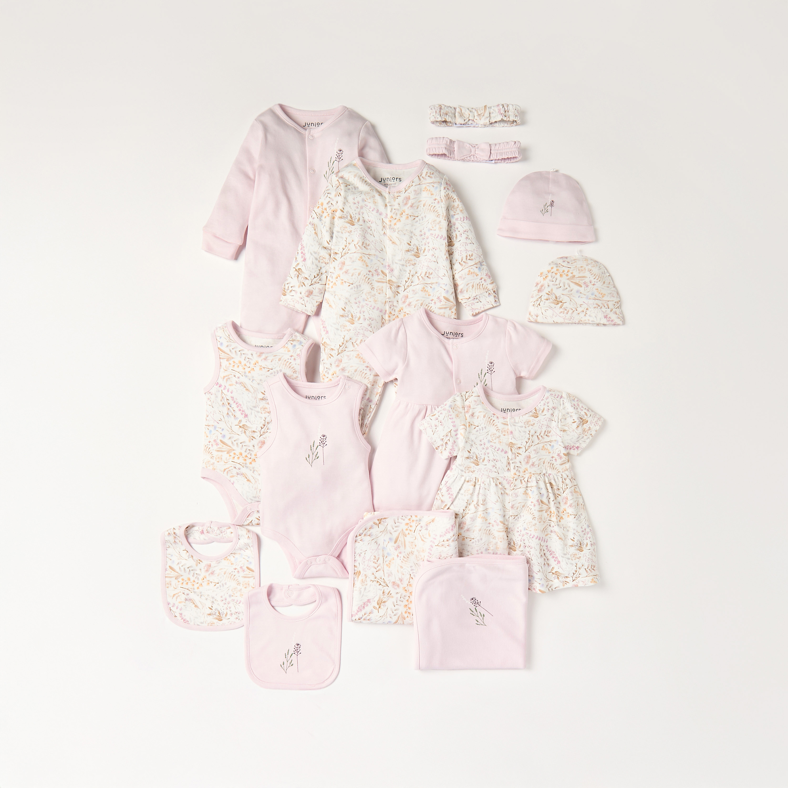 Juniors Floral Print Sleeveless Bodysuit with Button Closure - Set of 2-baby-girls-clothing-bodysuits-image-6