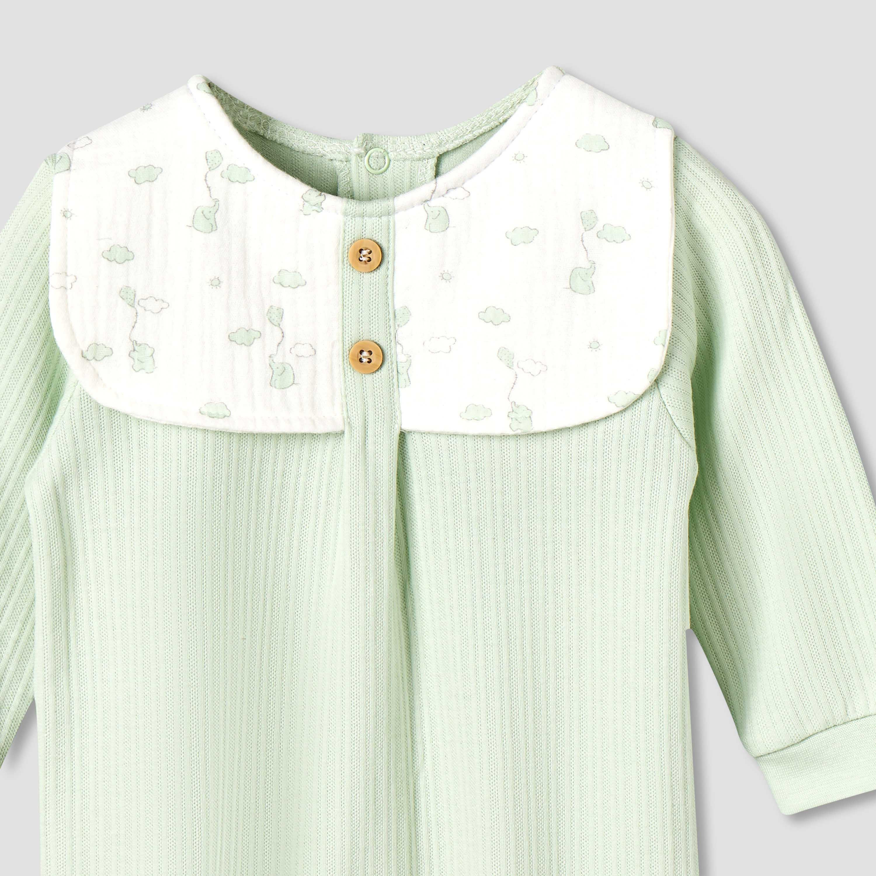 Giggles Cotton Round Neck Long Sleeves Sleepsuit with Printed Collar-baby-boys-clothing-nightwear-sleepsuits-image-3