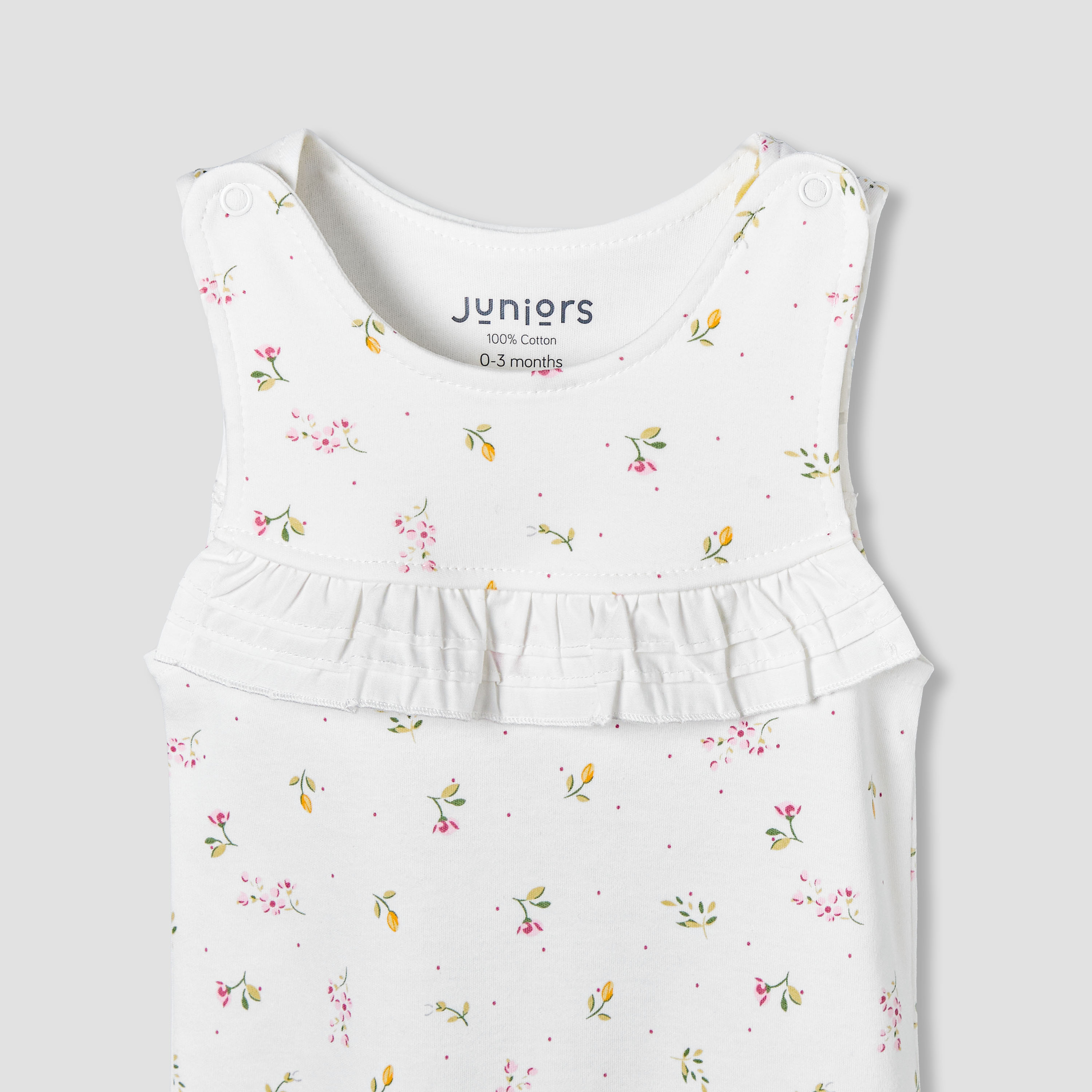 Juniors Round Neck Sleeveless Romper with Frill Detail-baby-girls-clothing-rompers-image-4
