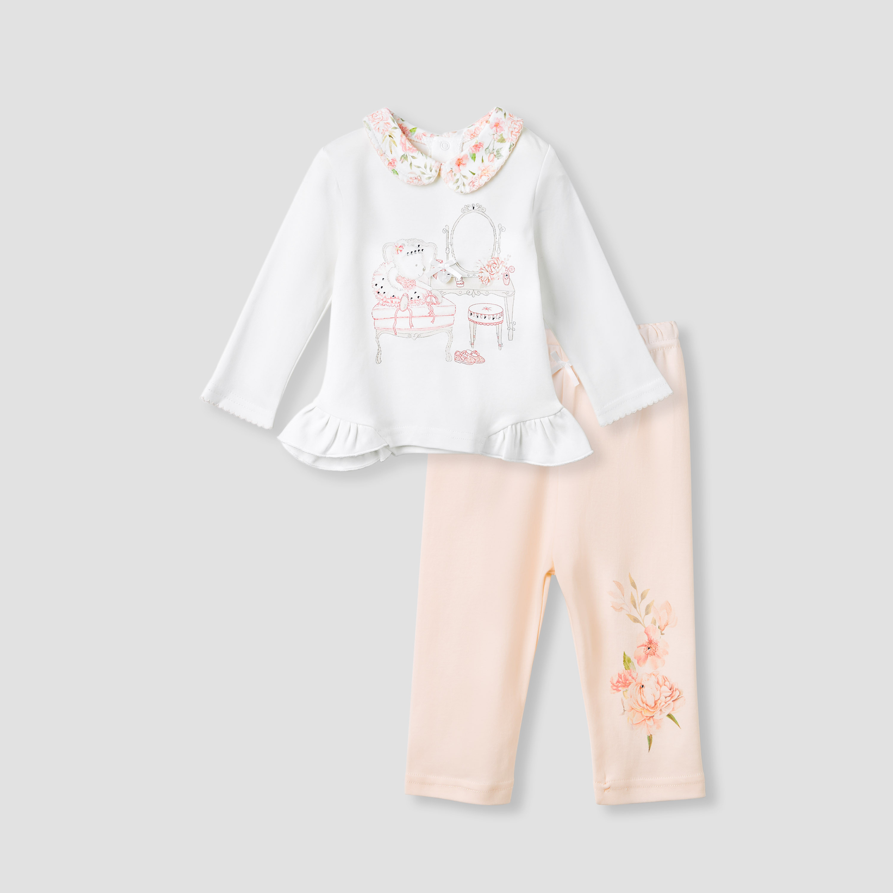 Giggles Printed T-shirt and Pyjama Set-baby-girls-clothing-nightwear-pyjamasets-image-1