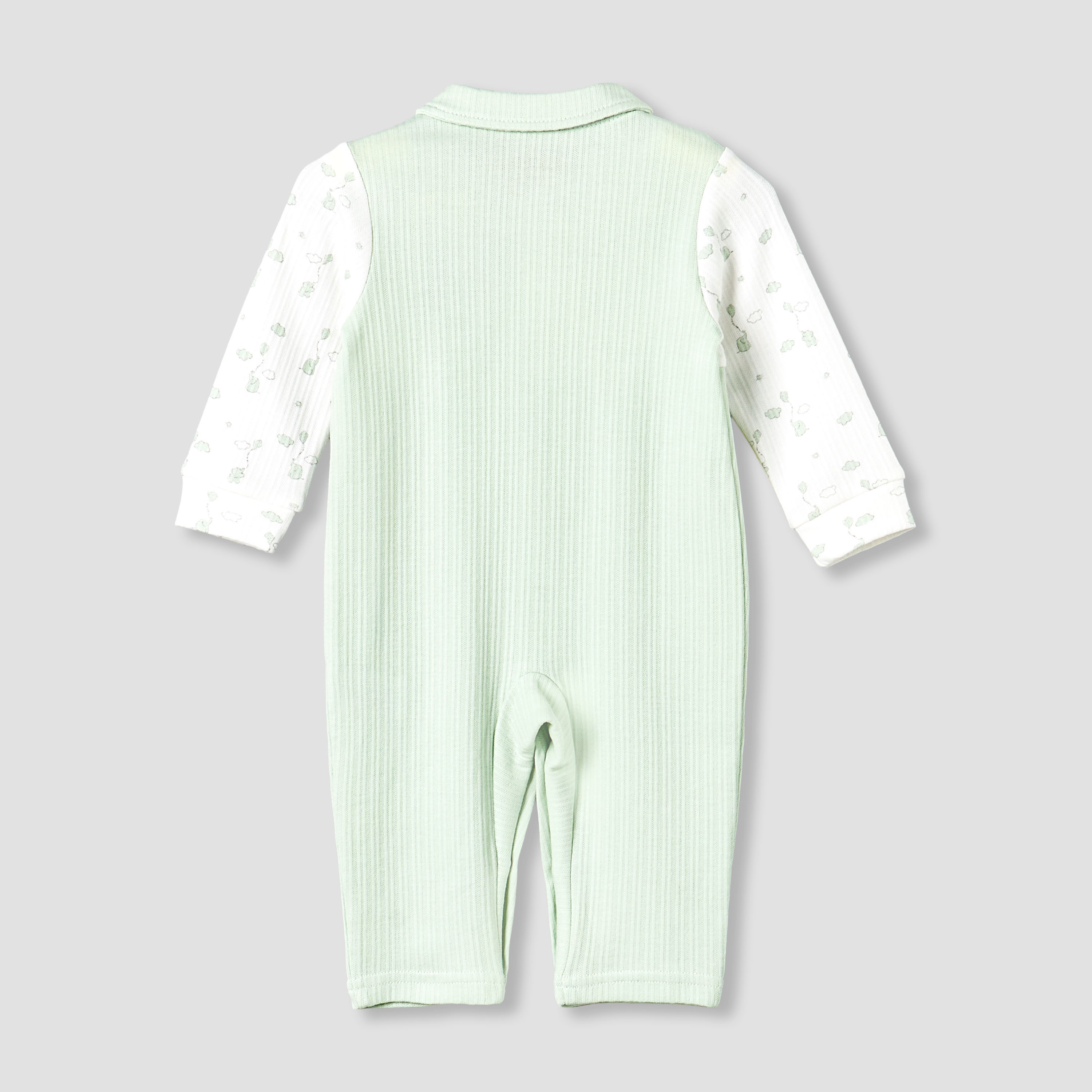 Giggles Cotton Collared Long Sleeves Sleepsuit with Snap Button Closure-baby-boys-clothing-nightwear-sleepsuits-image-2