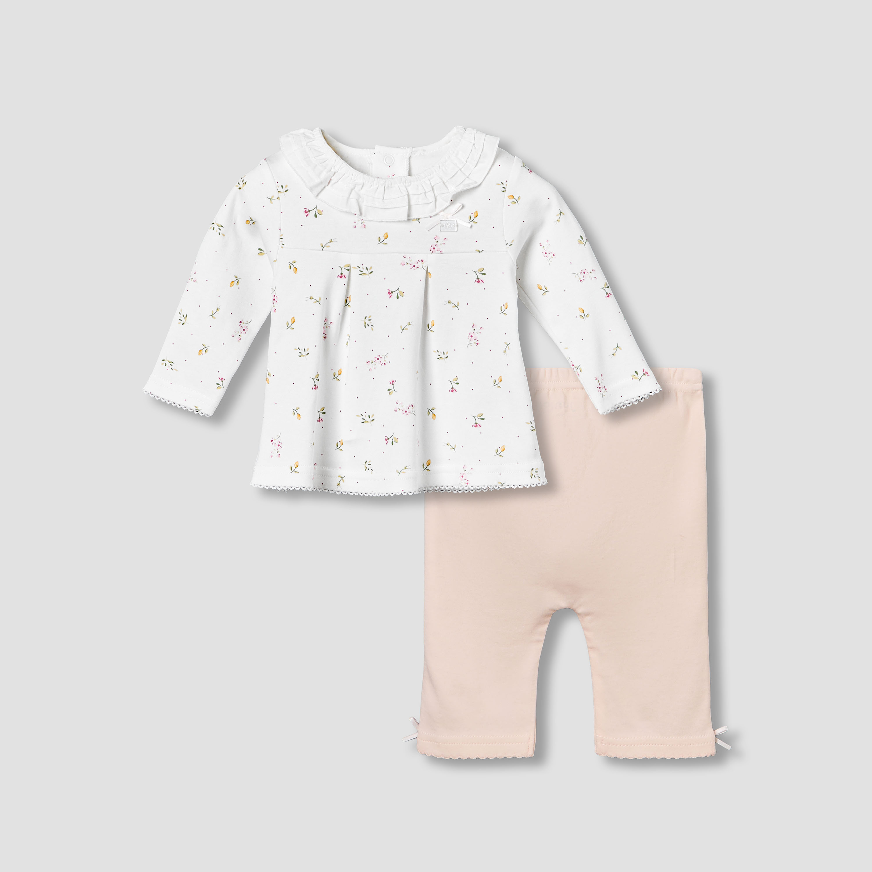 Juniors Cotton Ruffle Neck Long Sleeves Pyjama Set with Print-baby-girls-clothing-nightwear-pyjamasets-image-1