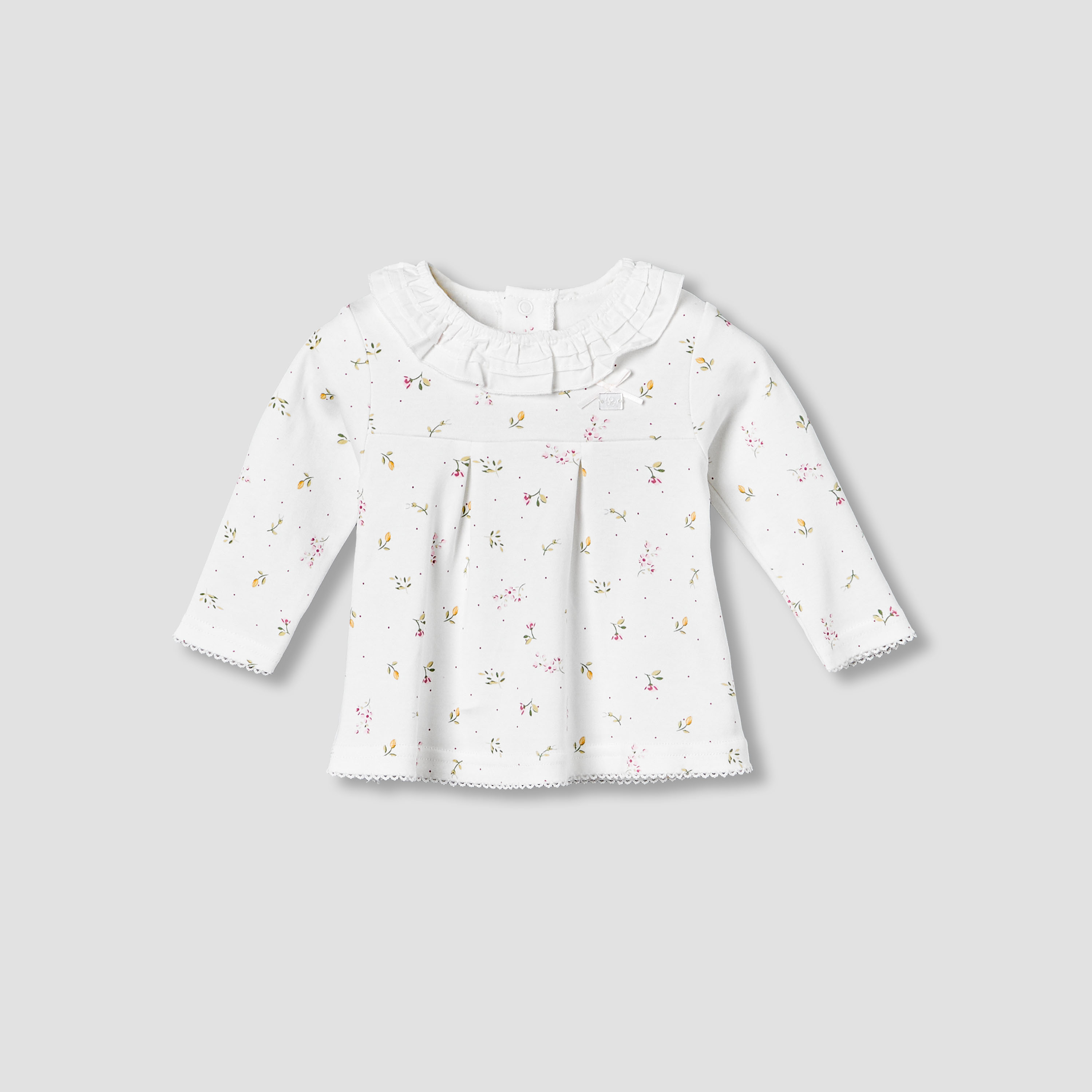 Juniors Cotton Ruffle Neck Long Sleeves Pyjama Set with Print-baby-girls-clothing-nightwear-pyjamasets-image-2