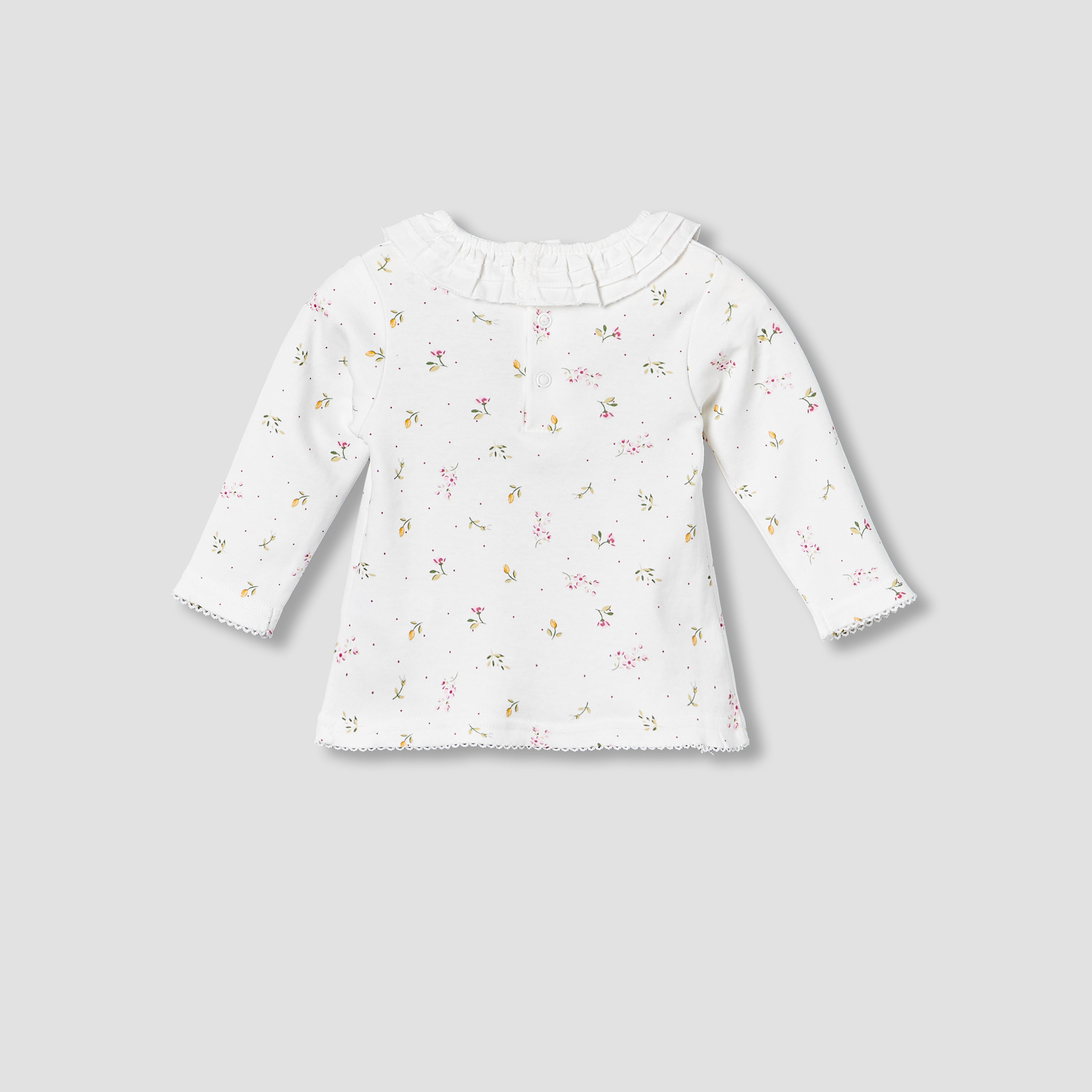 Juniors Cotton Ruffle Neck Long Sleeves Pyjama Set with Print-baby-girls-clothing-nightwear-pyjamasets-image-4