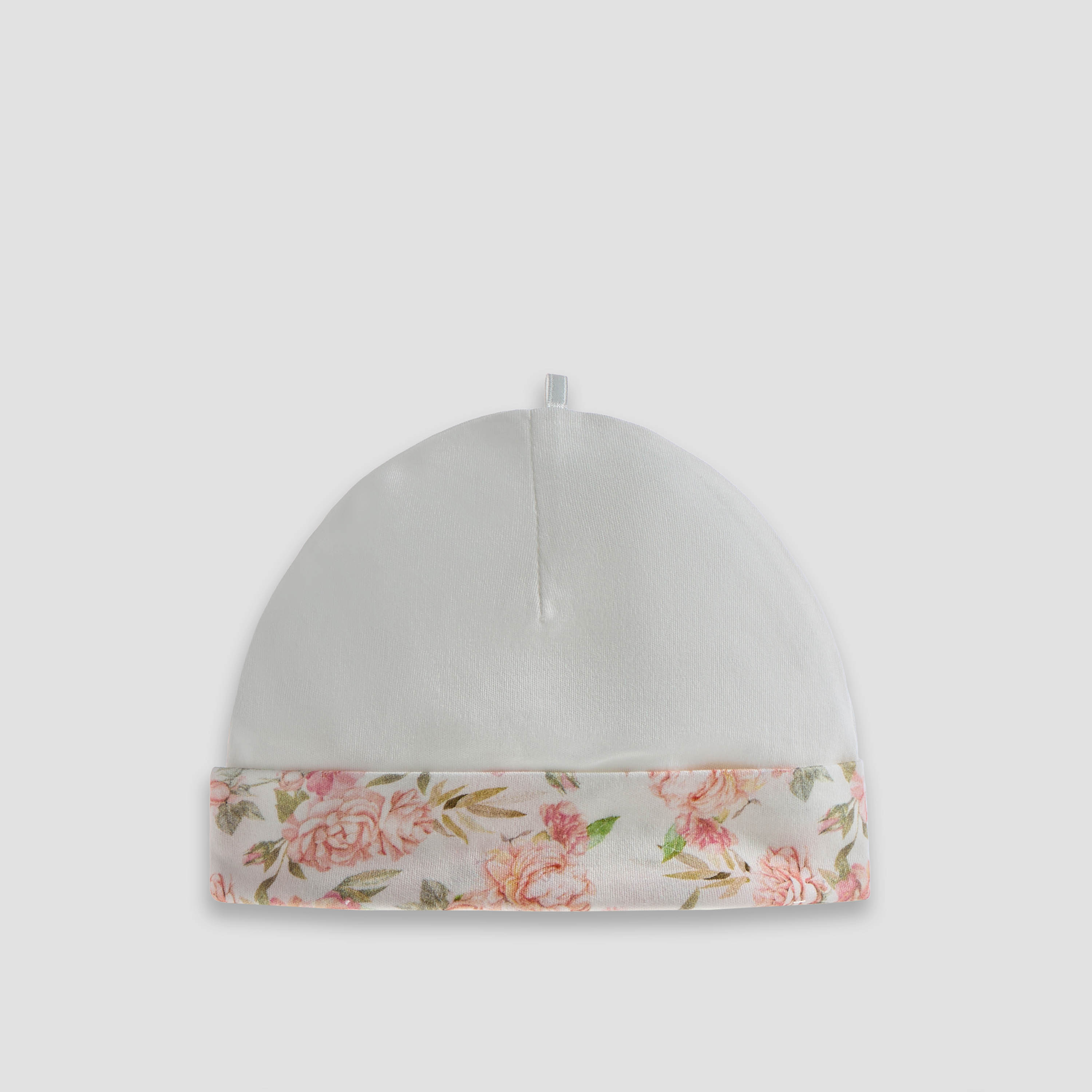 Giggles Floral Print Beanie Cap with Bow-baby-girls-accessories-caps-image-2
