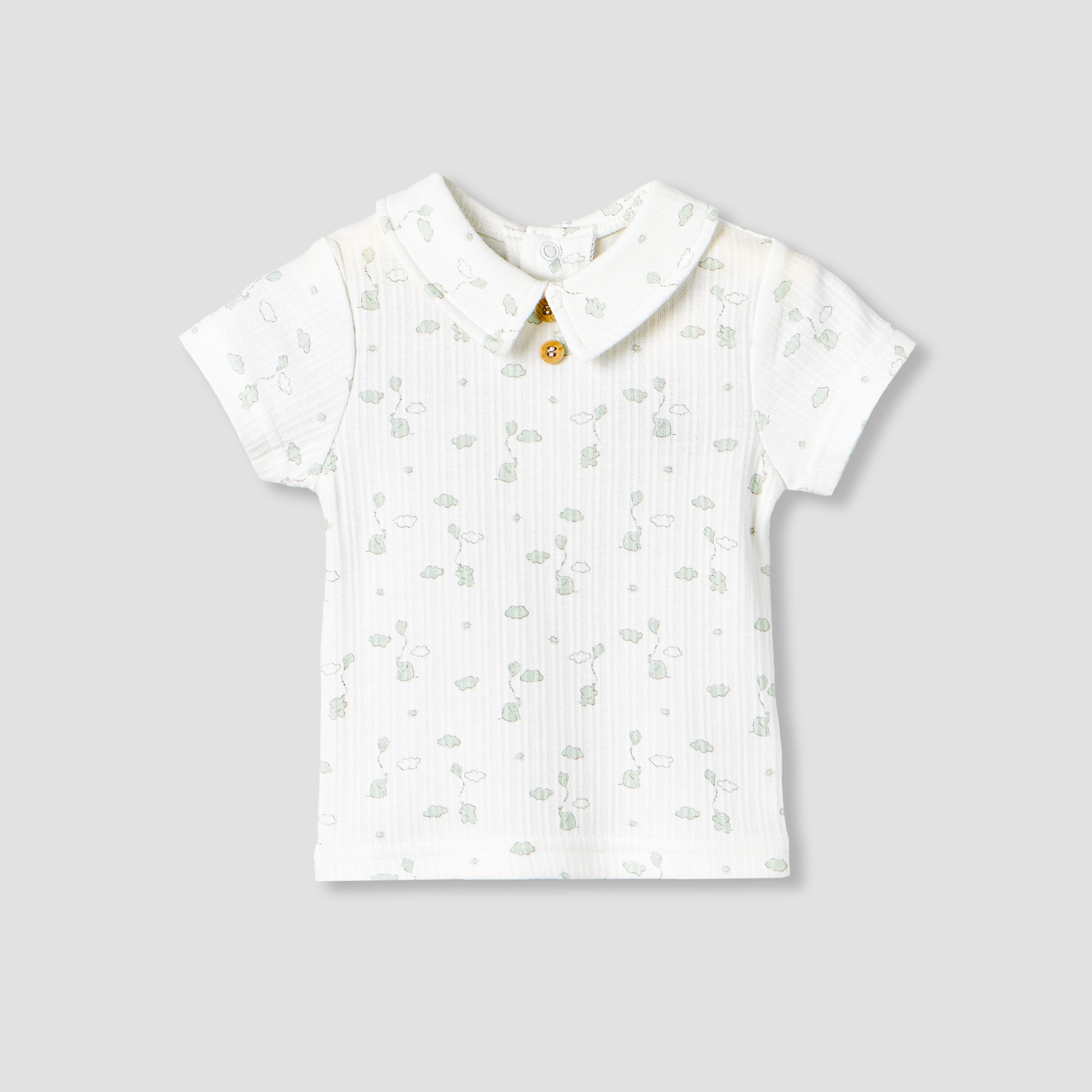 Giggles Collared Short Sleeves Top and Dungaree Set with Print-baby-boys-clothing-setsandcoords-image-2