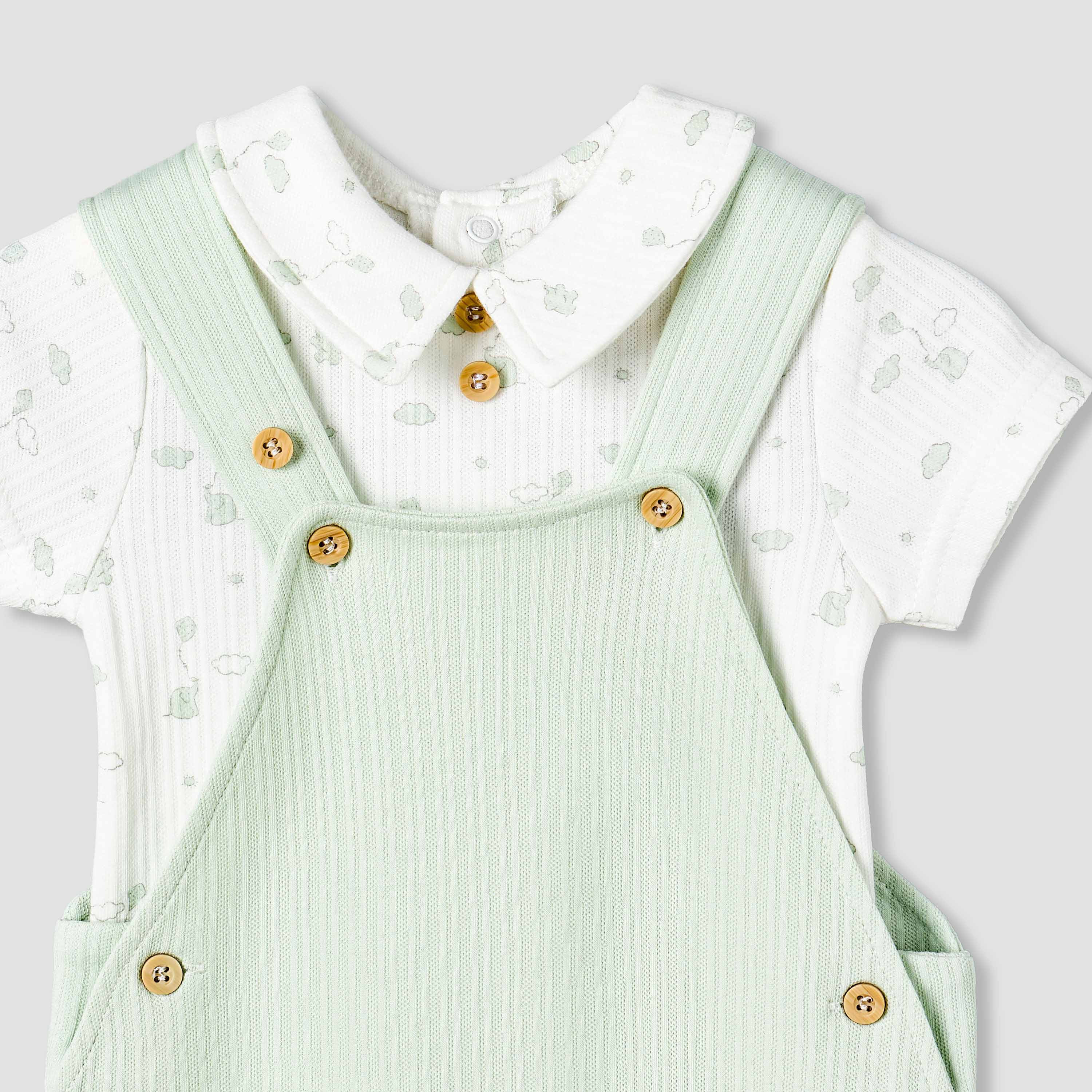 Giggles Collared Short Sleeves Top and Dungaree Set with Print-baby-boys-clothing-setsandcoords-image-4