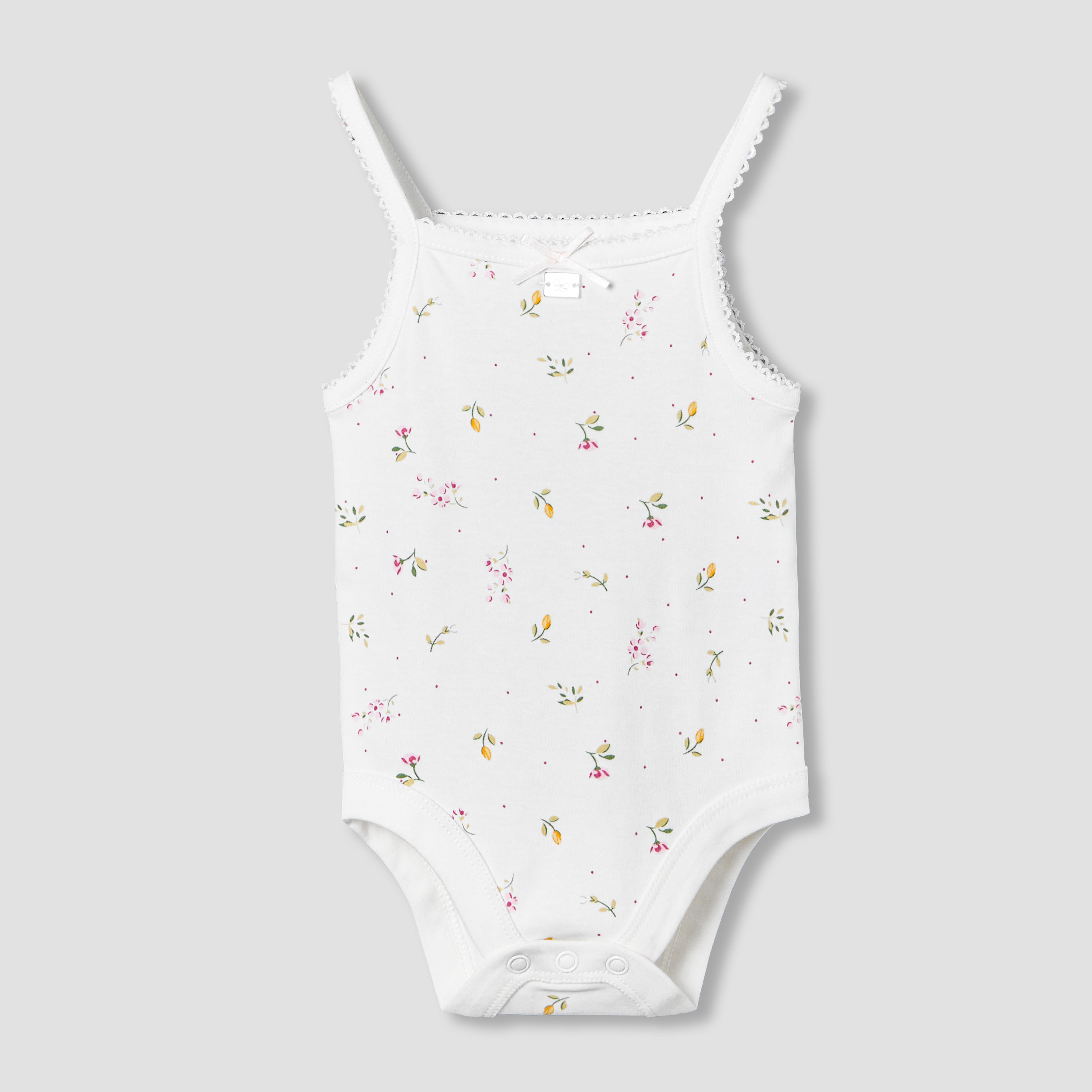 Juniors Cotton Square Neck Strappy Bodysuit with Floral Print-baby-girls-clothing-bodysuits-image-2