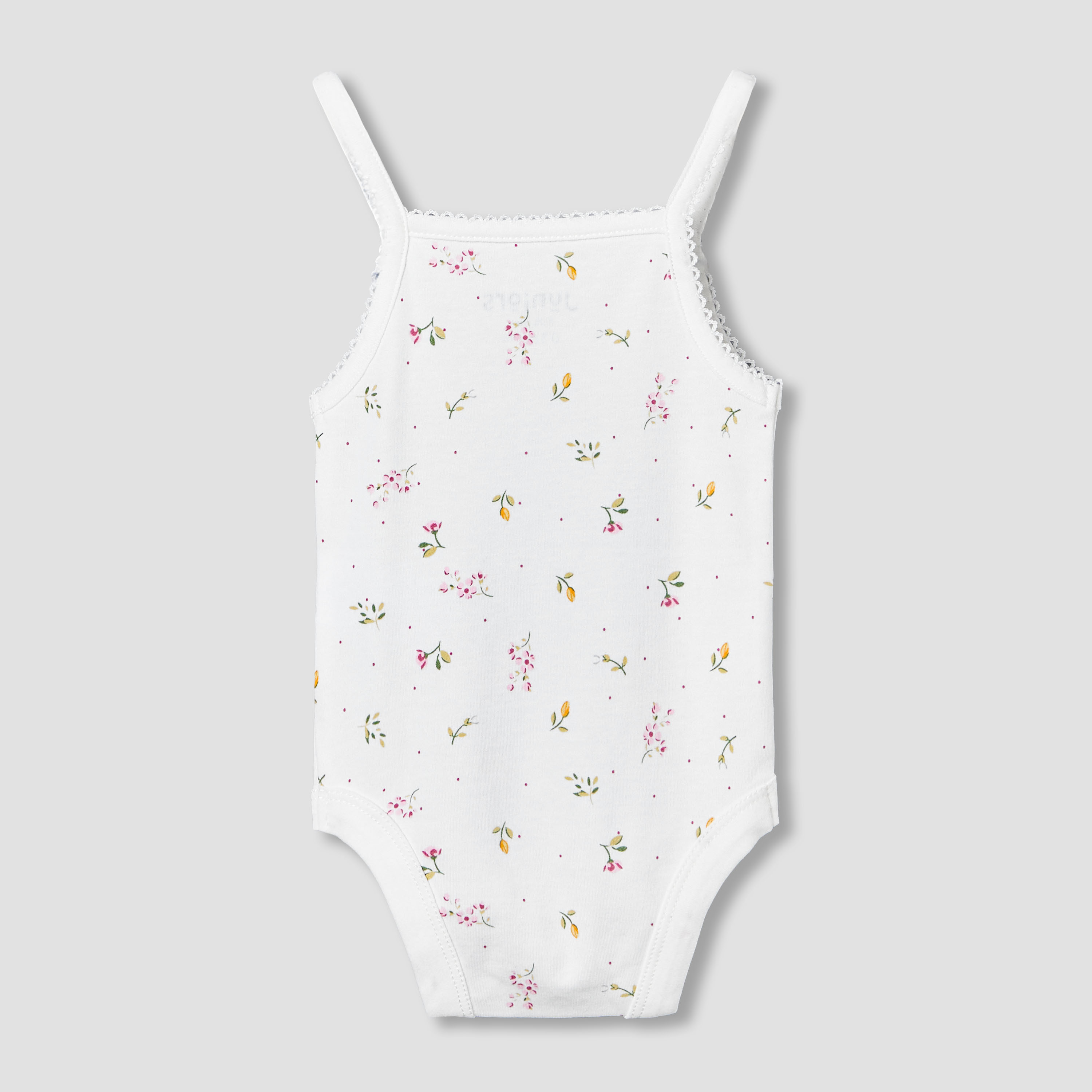 Juniors Cotton Square Neck Strappy Bodysuit with Floral Print-baby-girls-clothing-bodysuits-image-3
