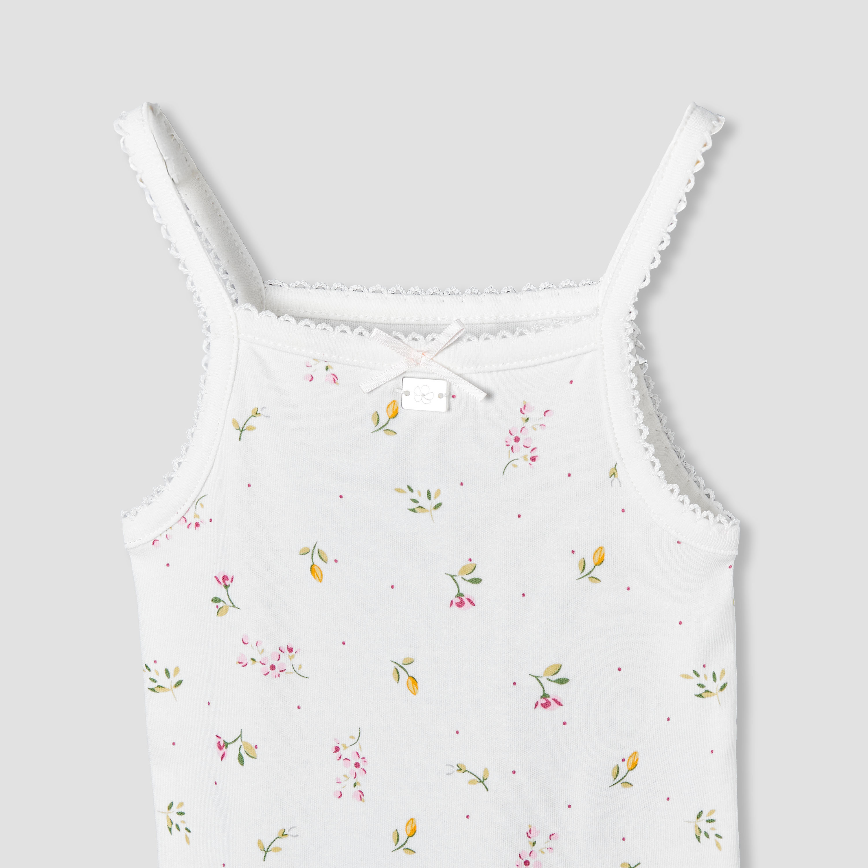 Juniors Cotton Square Neck Strappy Bodysuit with Floral Print-baby-girls-clothing-bodysuits-image-4