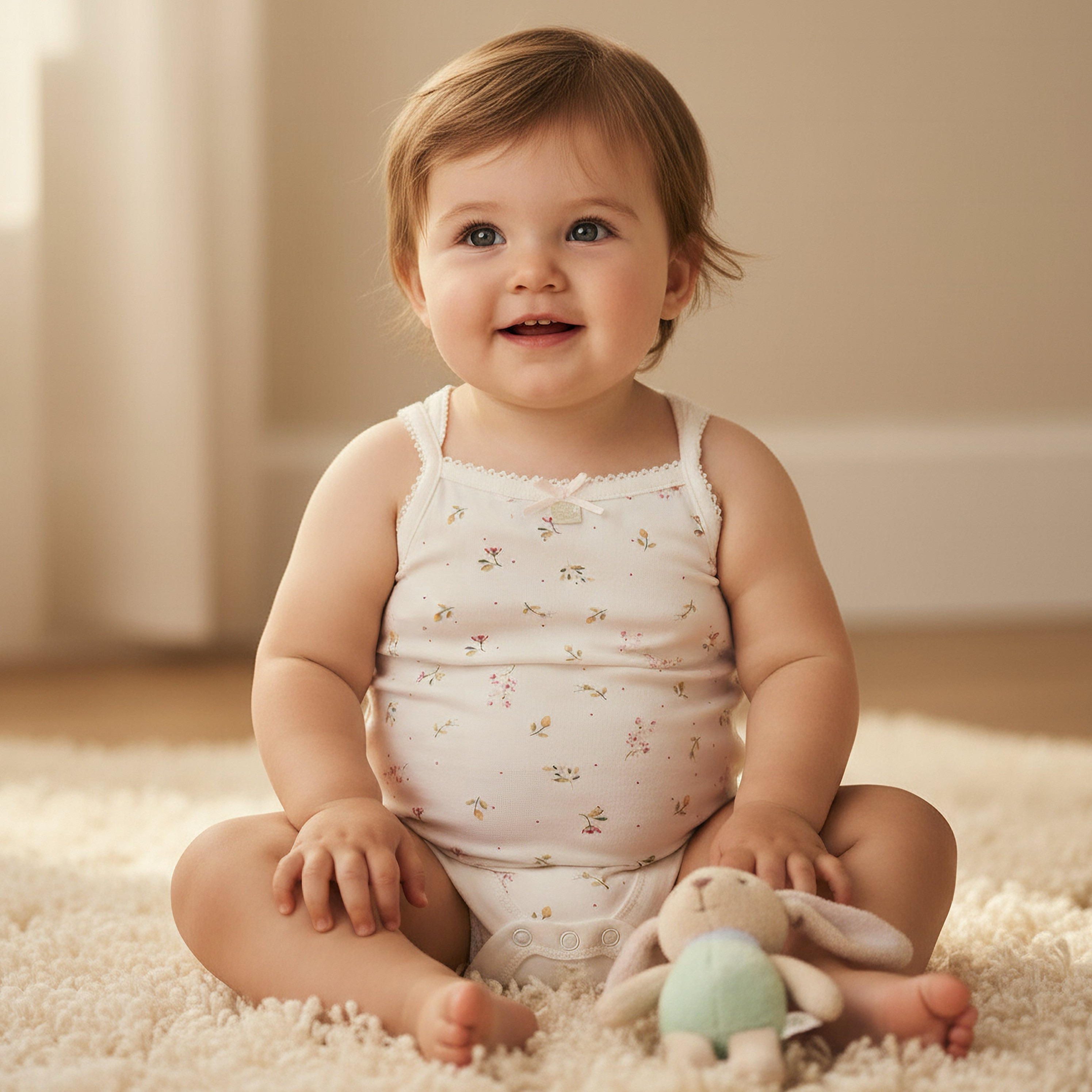 Juniors Cotton Square Neck Strappy Bodysuit with Floral Print-baby-girls-clothing-bodysuits-image-1