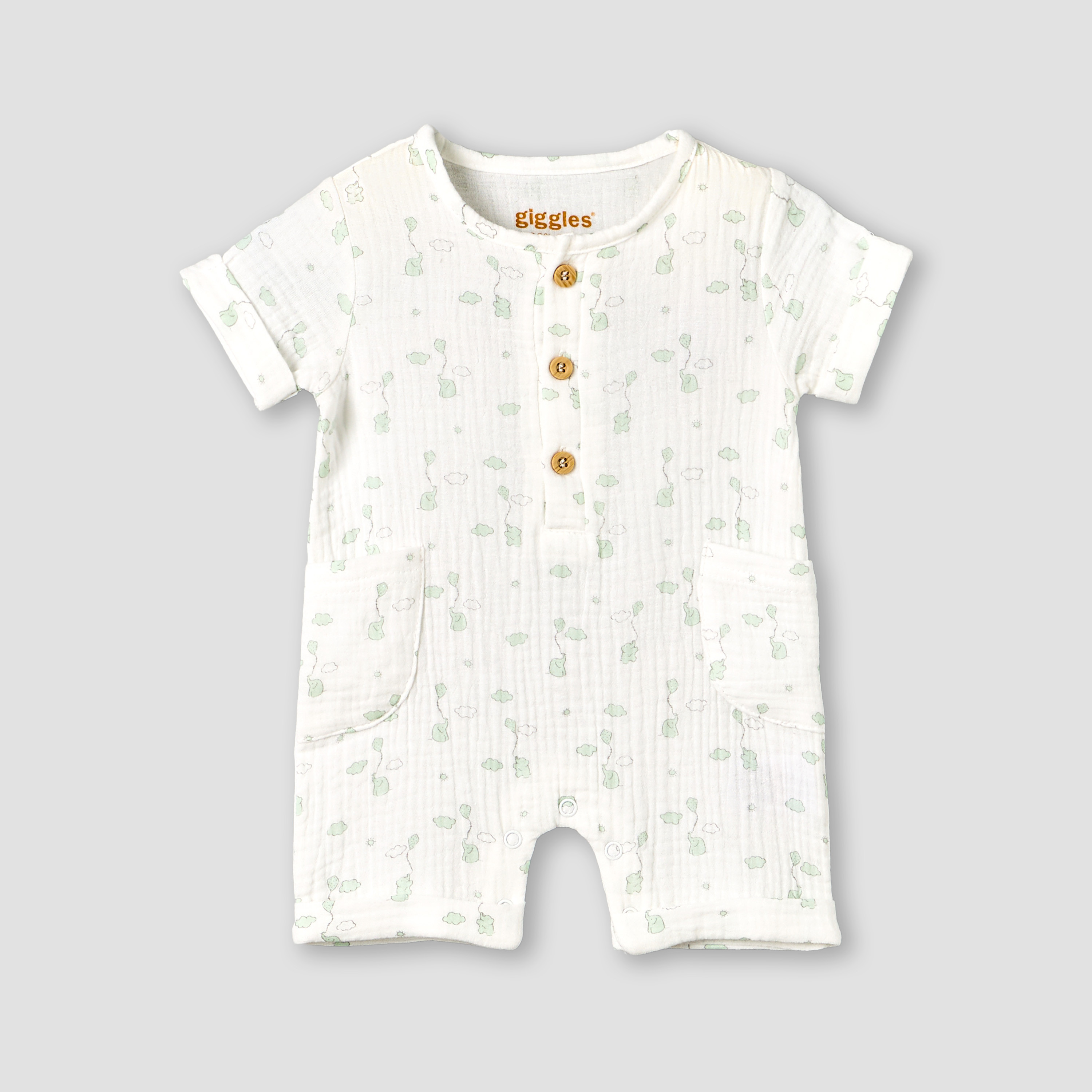 Giggles Crew Neck Short Sleeves Romper with Print-baby-boys-clothing-rompers-image-2