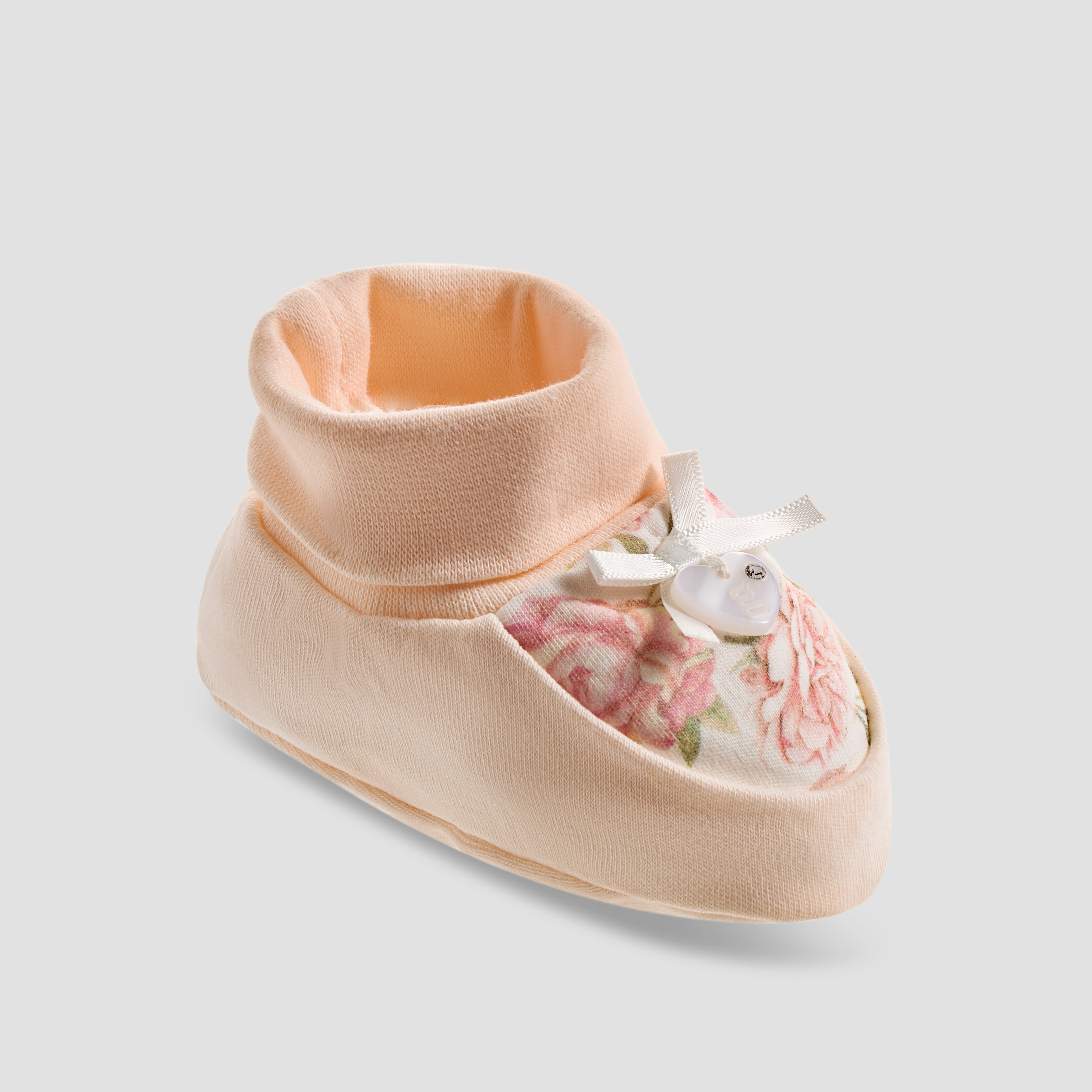 Giggles Floral Print Booties with Colourblock Mittens-baby-girls-accessories-mittens-image-3