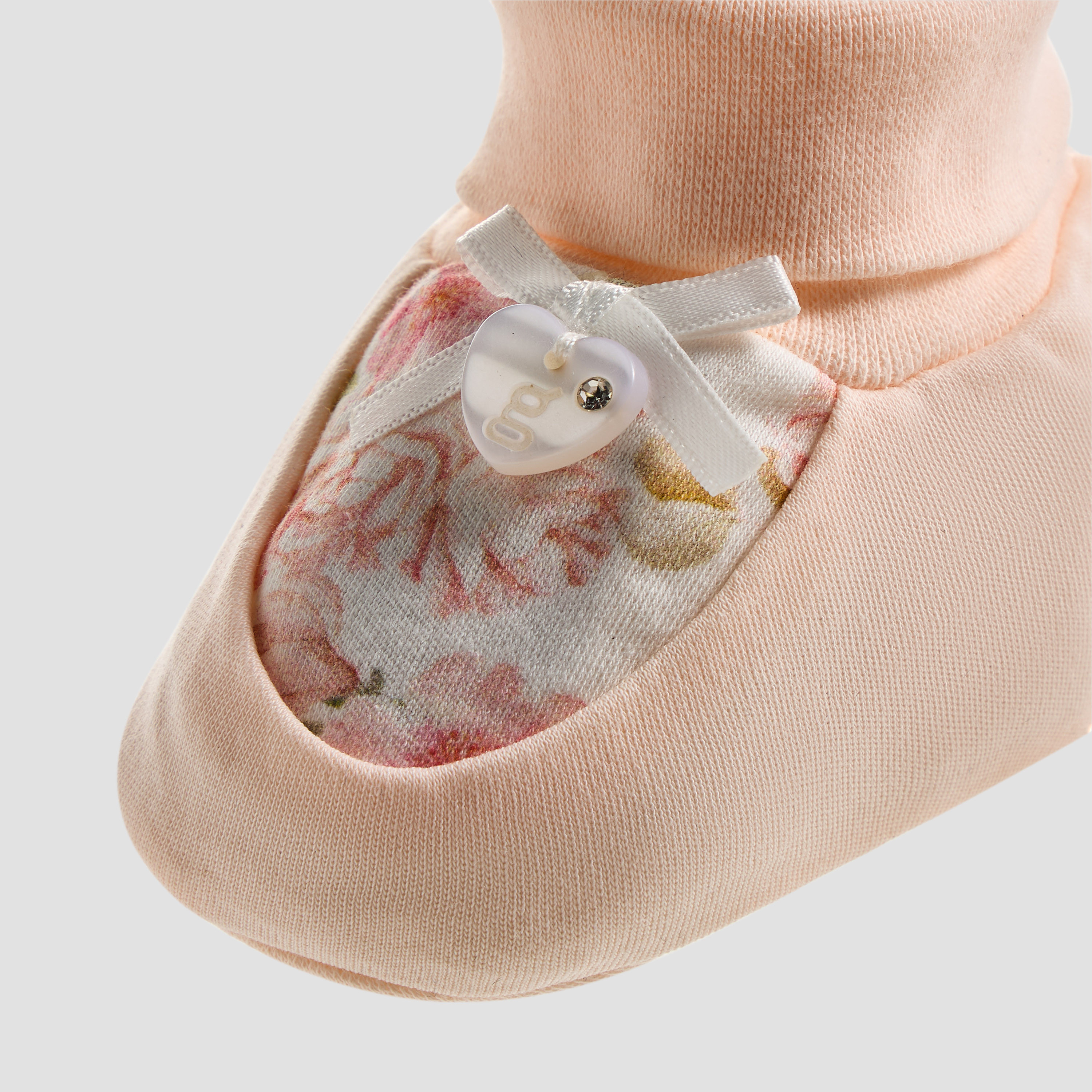 Giggles Floral Print Booties with Colourblock Mittens-baby-girls-accessories-mittens-image-5