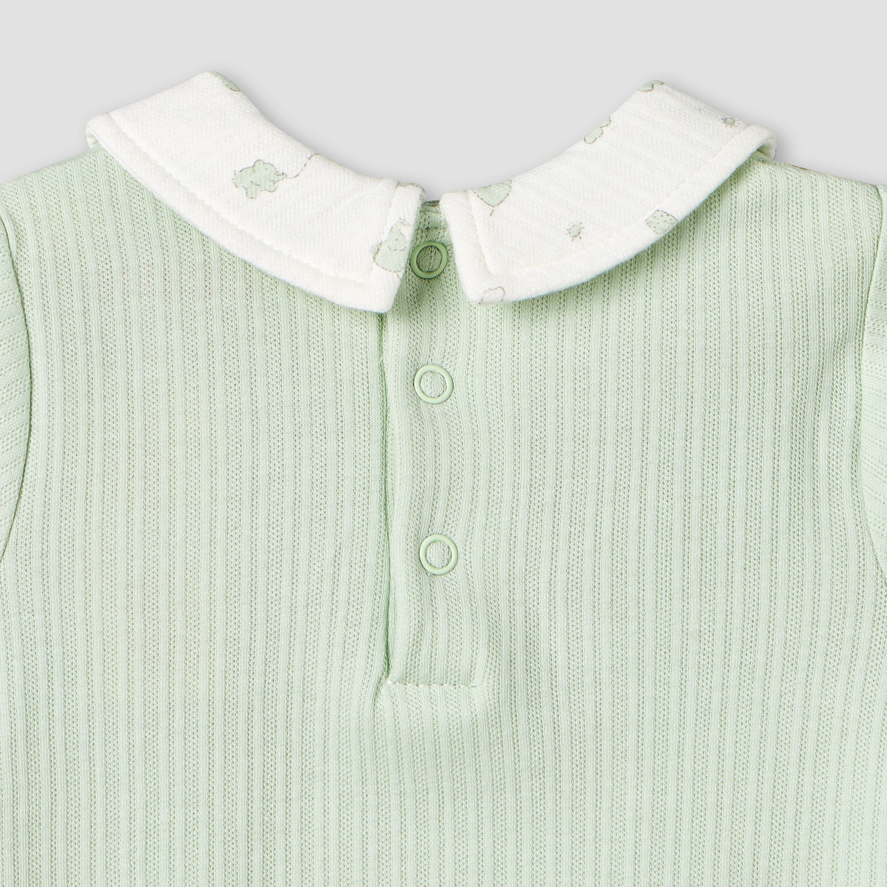 Giggles Collared Short Sleeves Romper with Ribbed Design-baby-boys-clothing-rompers-image-5