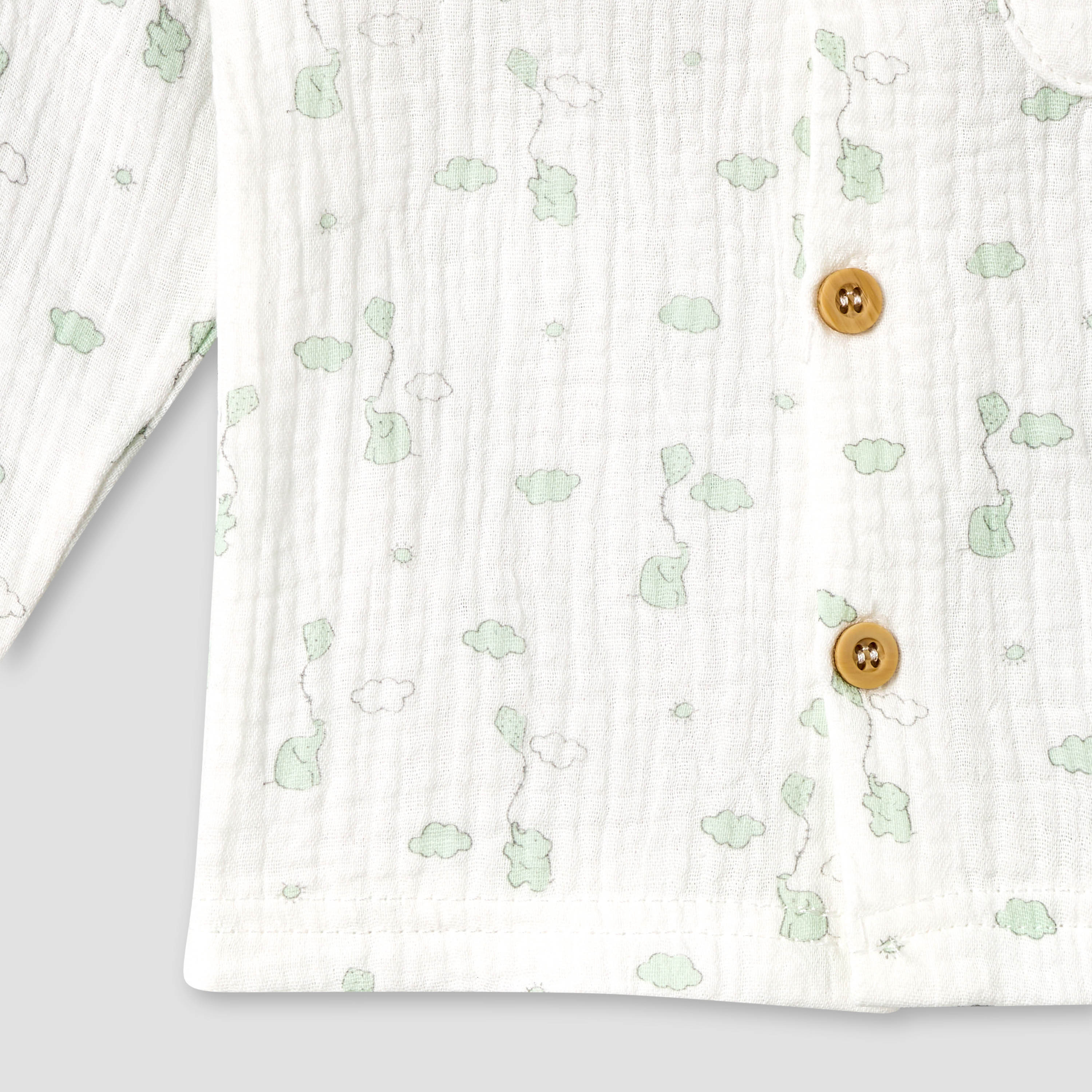 طقم بيجاما قطن بياقة عادية وأكمام طويلة وطبعات فيل من جيجلز-baby-boys-clothing-nightwear-pyjamasets-image-6