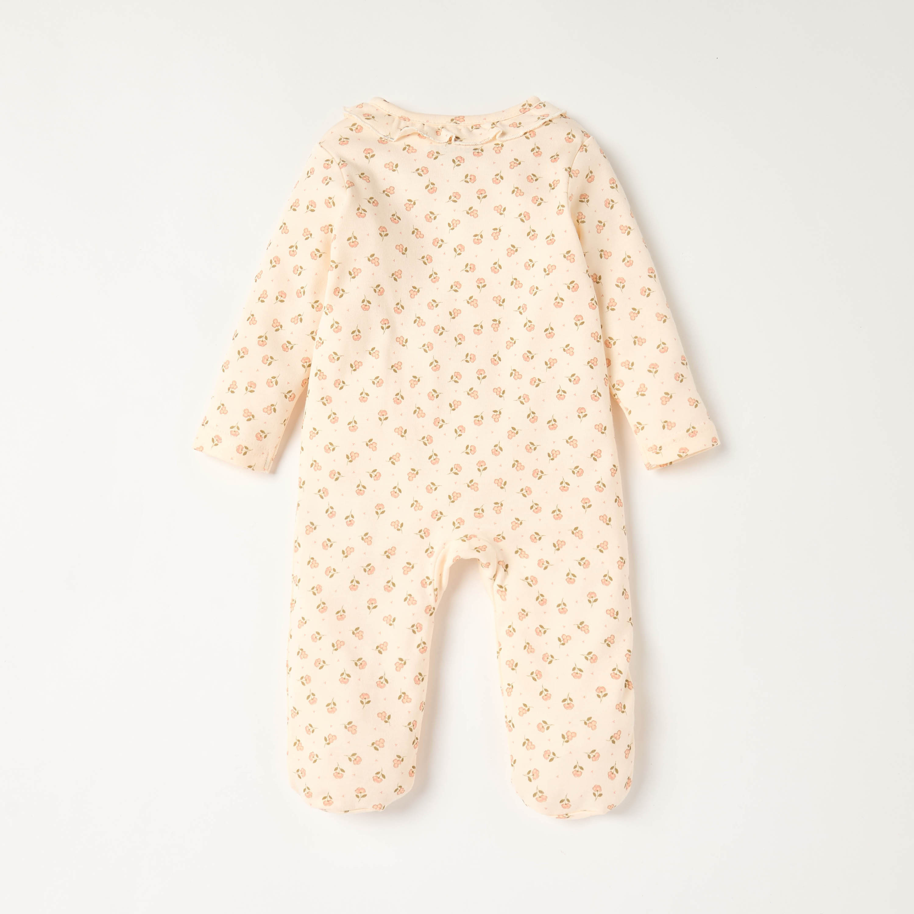 بدلة نوم مغلقة القدمين بطبعات أزهار وأكمام طويلة وأزرار إغلاق من جونيورز-baby-girls-clothing-nightwear-sleepsuits-image-2