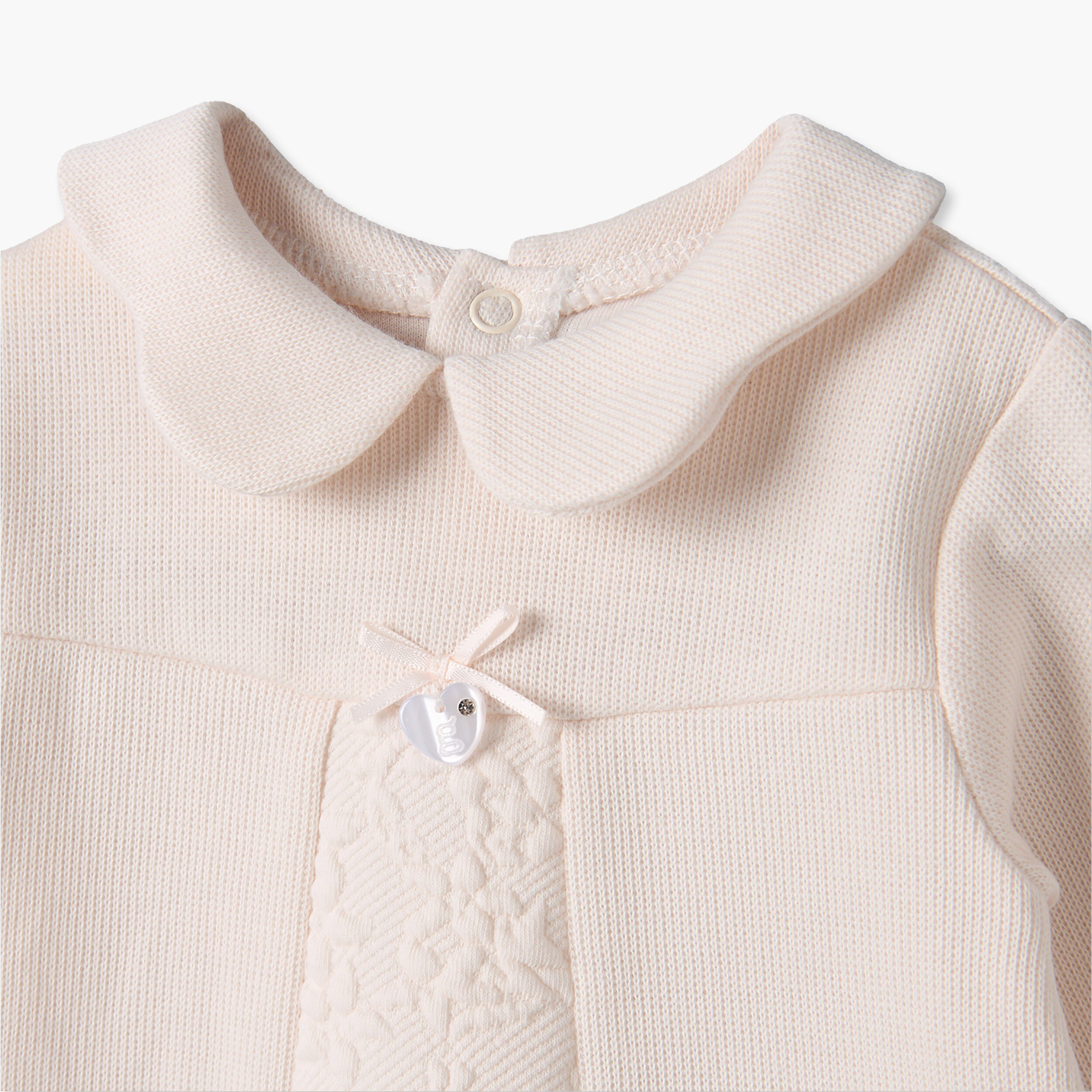 طقم بيجاما بياقة بيتر بان وأكمام طويلة وتفاصيل فيونكة من جيجلز-baby-girls-clothing-winterwear-pyjamasets-image-7