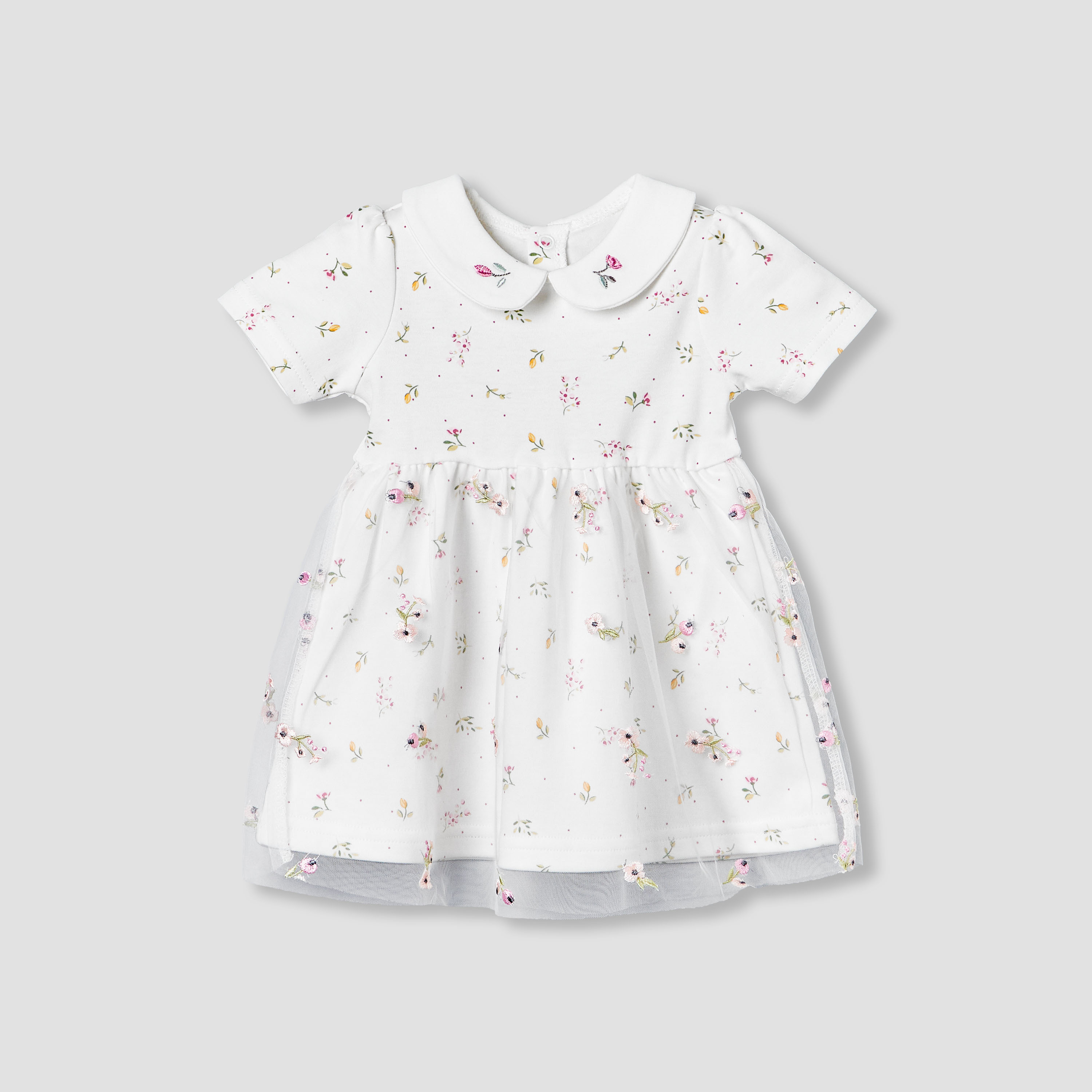 Juniors Collared Short Sleeves Dress with Floral Print-baby-girls-clothing-dressesandjumpsuits-image-2