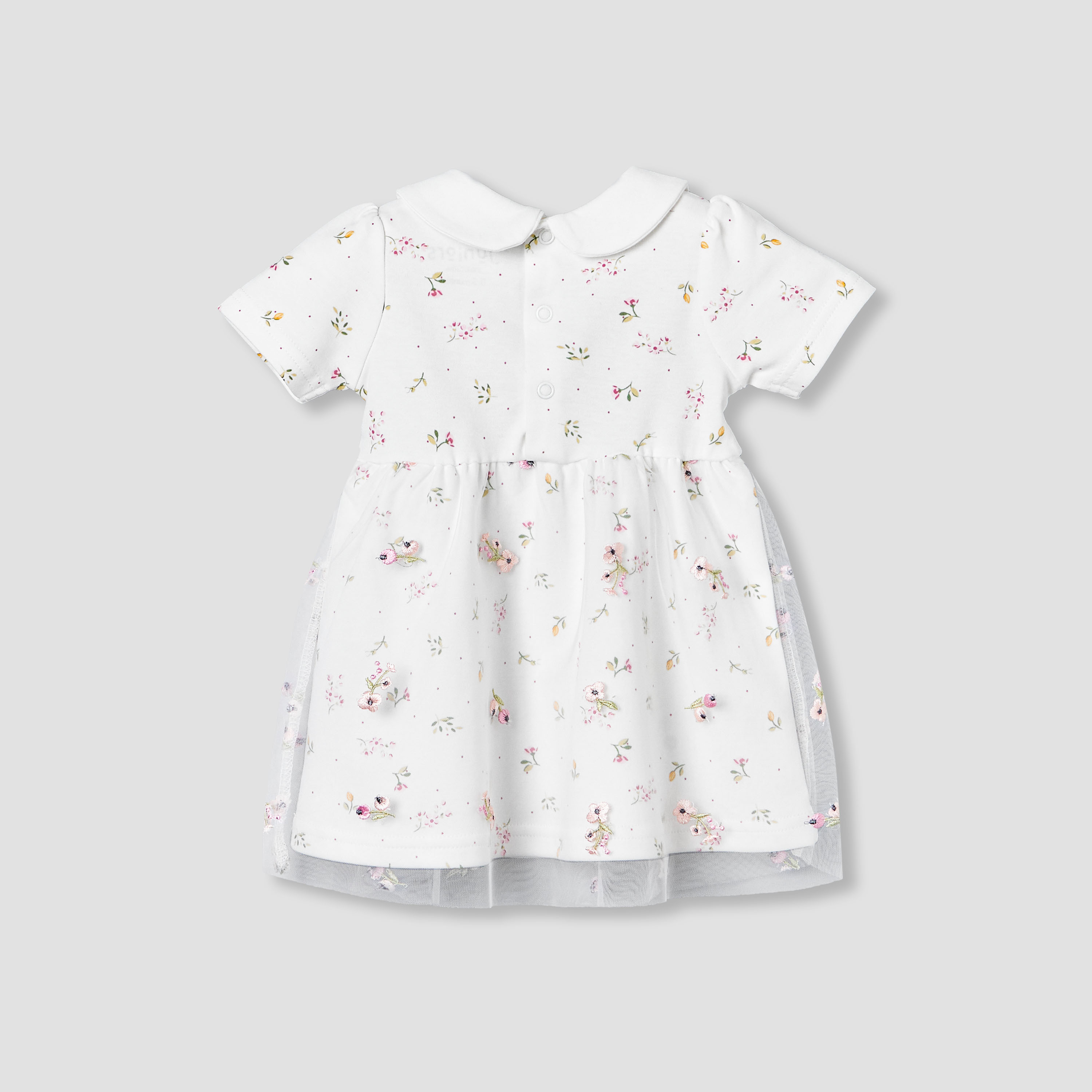 Juniors Collared Short Sleeves Dress with Floral Print-baby-girls-clothing-dressesandjumpsuits-image-3