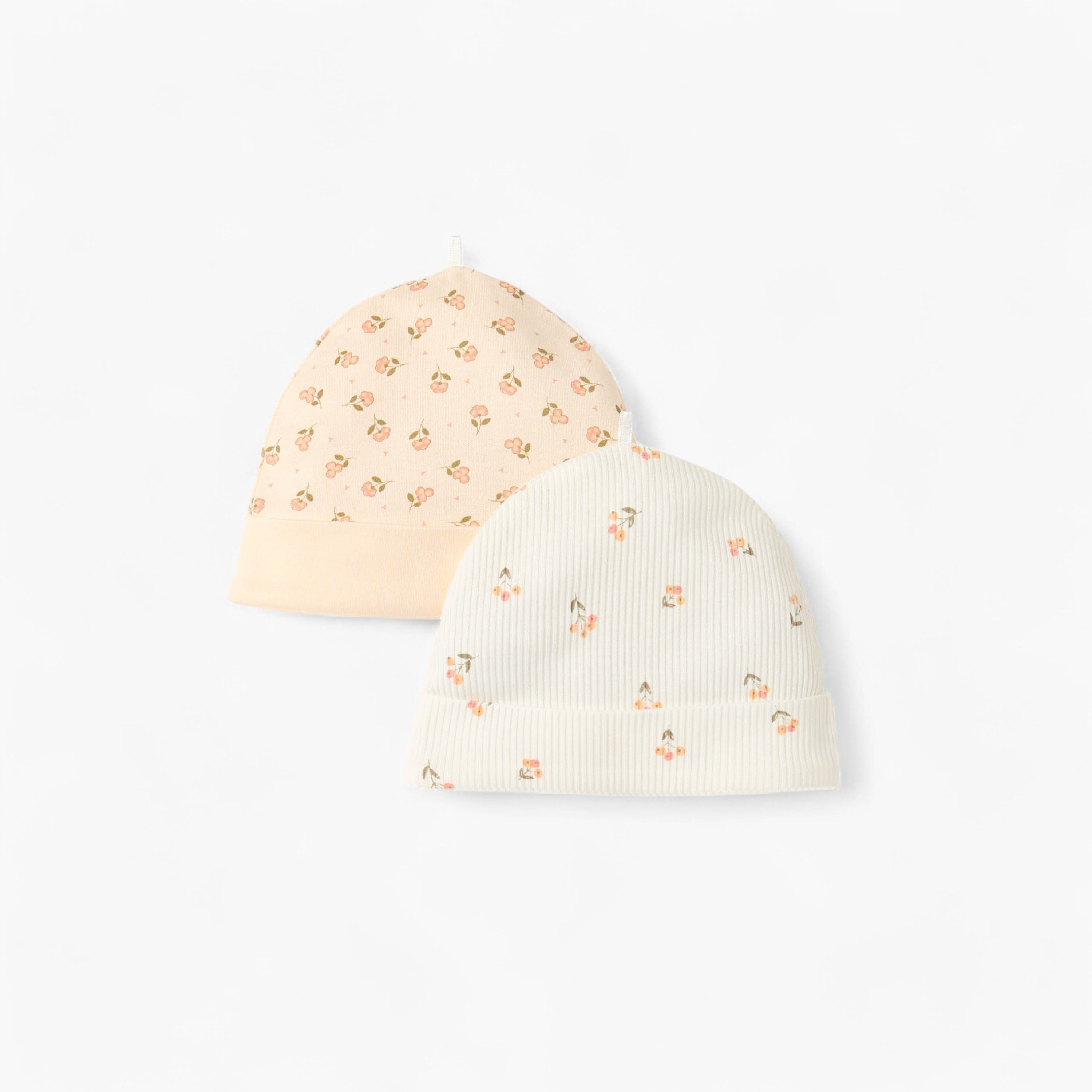 Juniors Flower Print Cap - Set of 2-baby-girls-accessories-caps-image-1