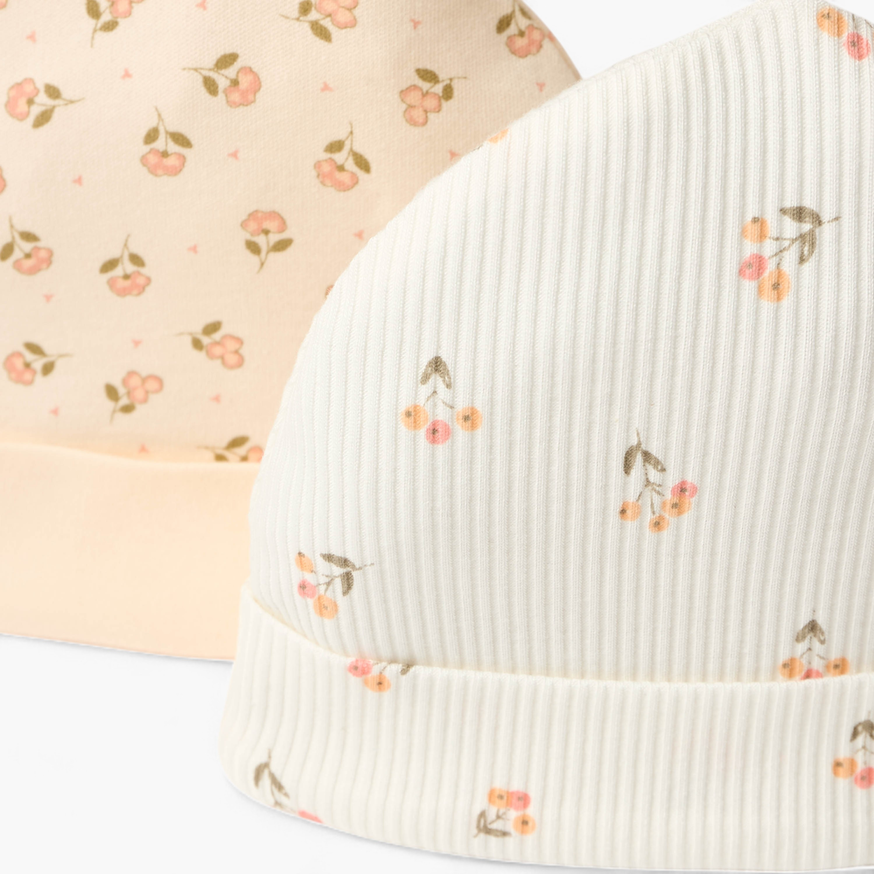 Juniors Flower Print Cap - Set of 2-baby-girls-accessories-caps-image-5