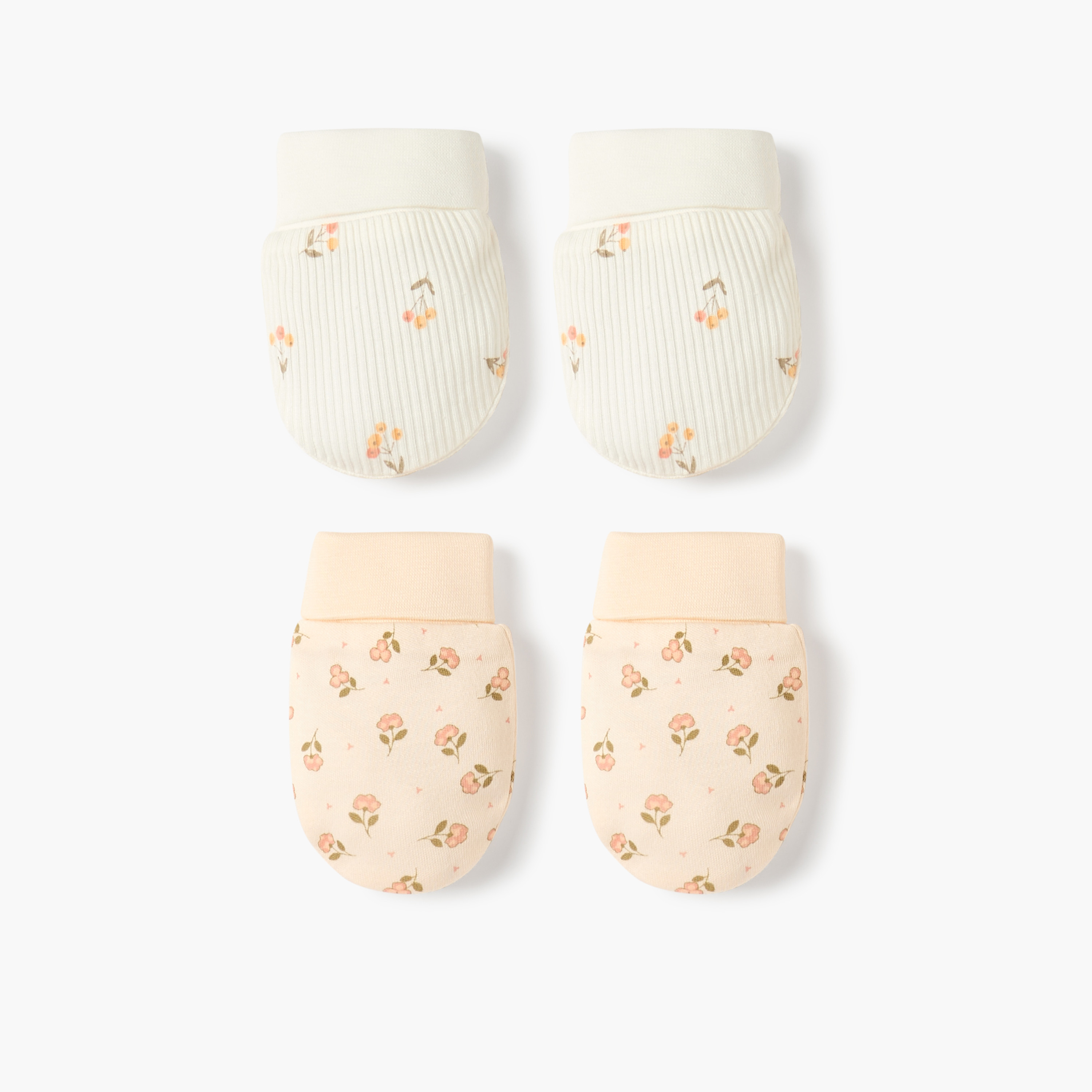 Juniors Flower Print Mittens - Set of 2-baby-girls-accessories-mittens-image-2