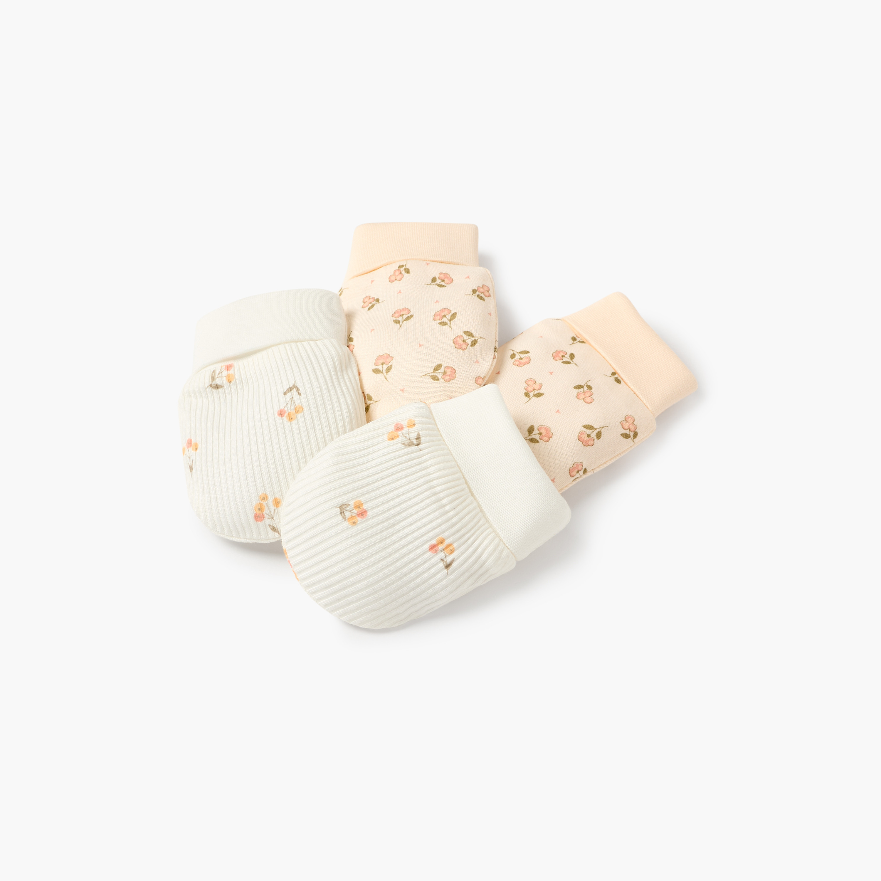 Juniors Flower Print Mittens - Set of 2-baby-girls-accessories-mittens-image-3